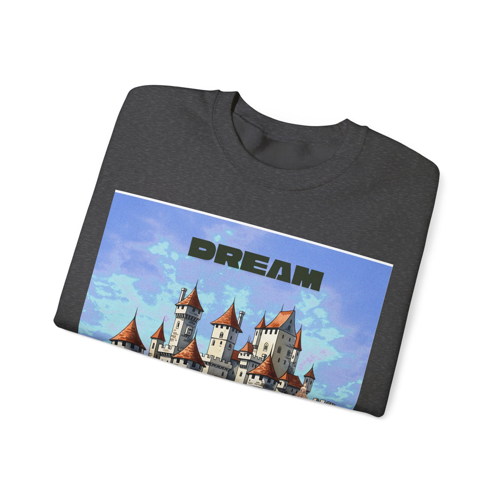 Dreamy Castle Crewneck Sweatshirt, Cozy Graphic Sweatshirt, Unisex Pullover, Pastel Art Apparel, Fantasy Sweatshirt