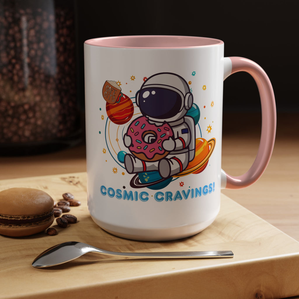 Cosmic Cravings Coffee Mug, Space-Themed Drinkware, Cute Astronaut Gift, Fun Kitchen Decor, Perfect for Space Lovers!