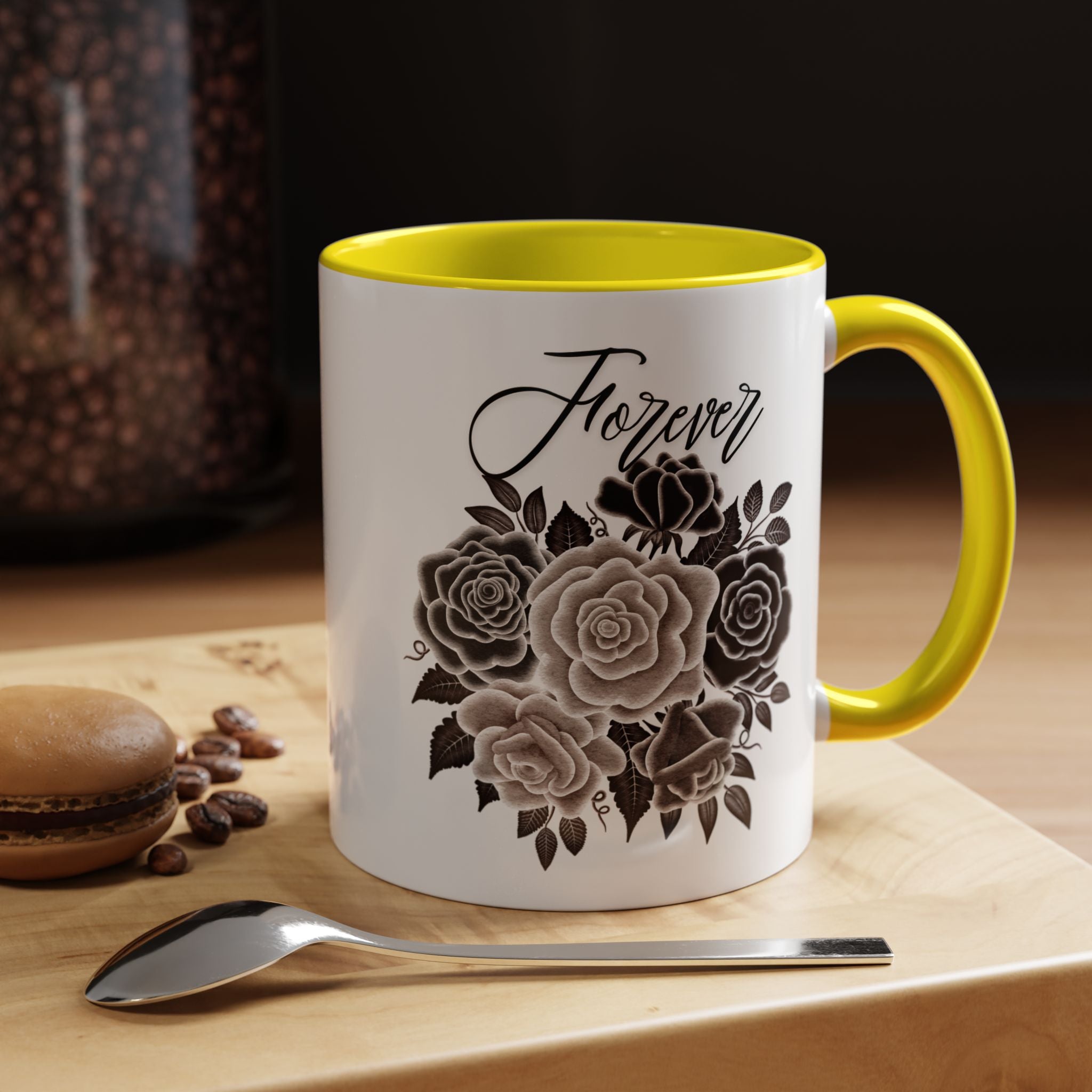 Elegant Floral Accent Coffee Mug for Coffee Lovers, Gift for Her, Home Decor, Valentine's Day, Birthday