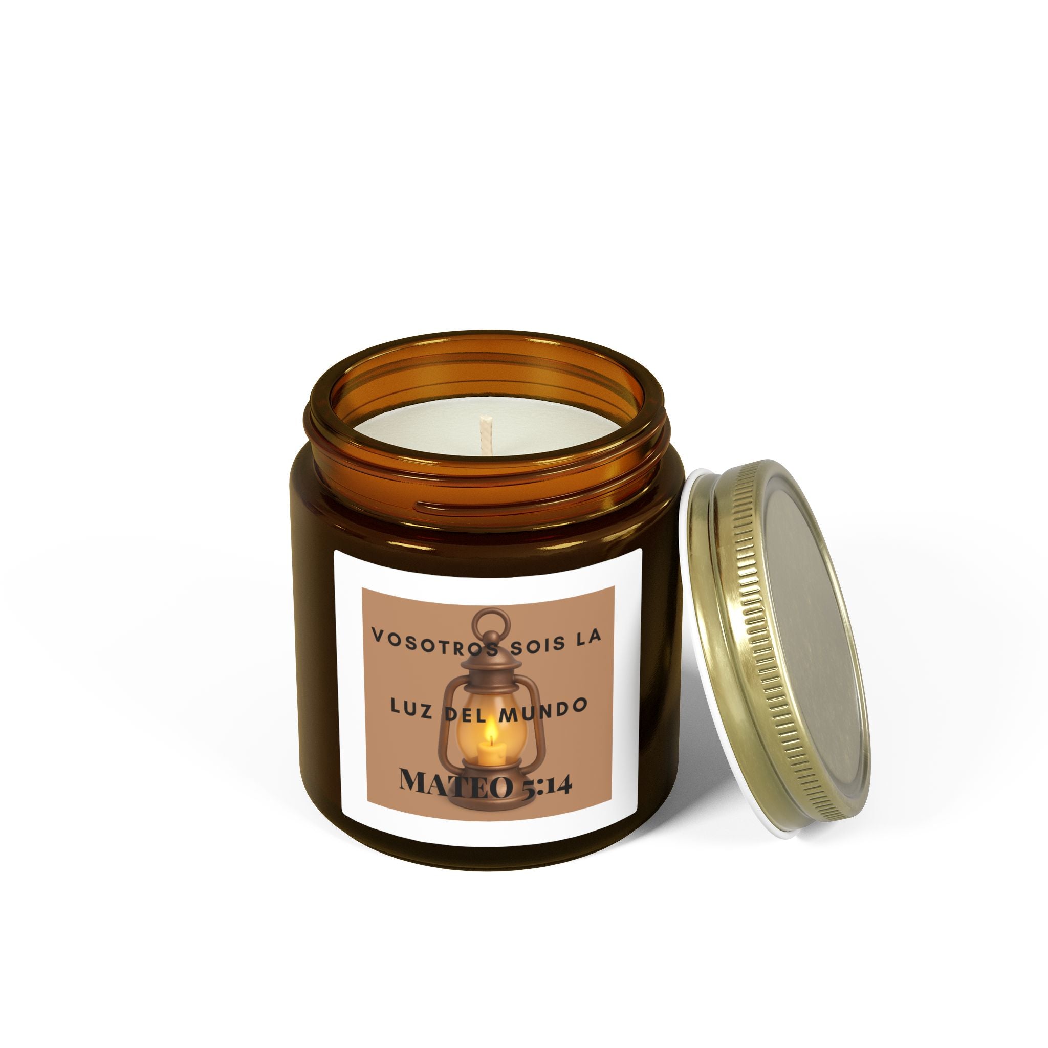 Scented Candle — Coconut Apricot Wax (4oz/9oz) — “Vosotros Sois la Luz del Mundo” Mateo 5:14