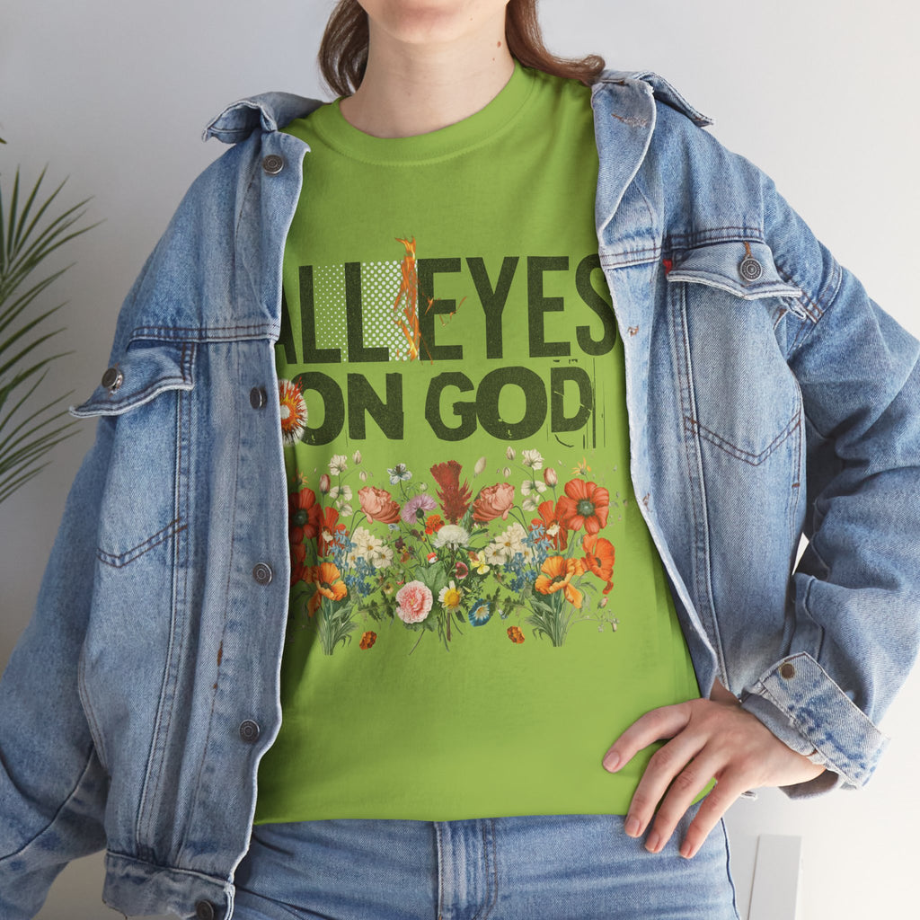 Faith-Inspired Floral Tee, Spirituality Shirt, Inspirational Gift, Christian Apparel, Casual Everyday Wear, Unisex Cotton T-Shirt