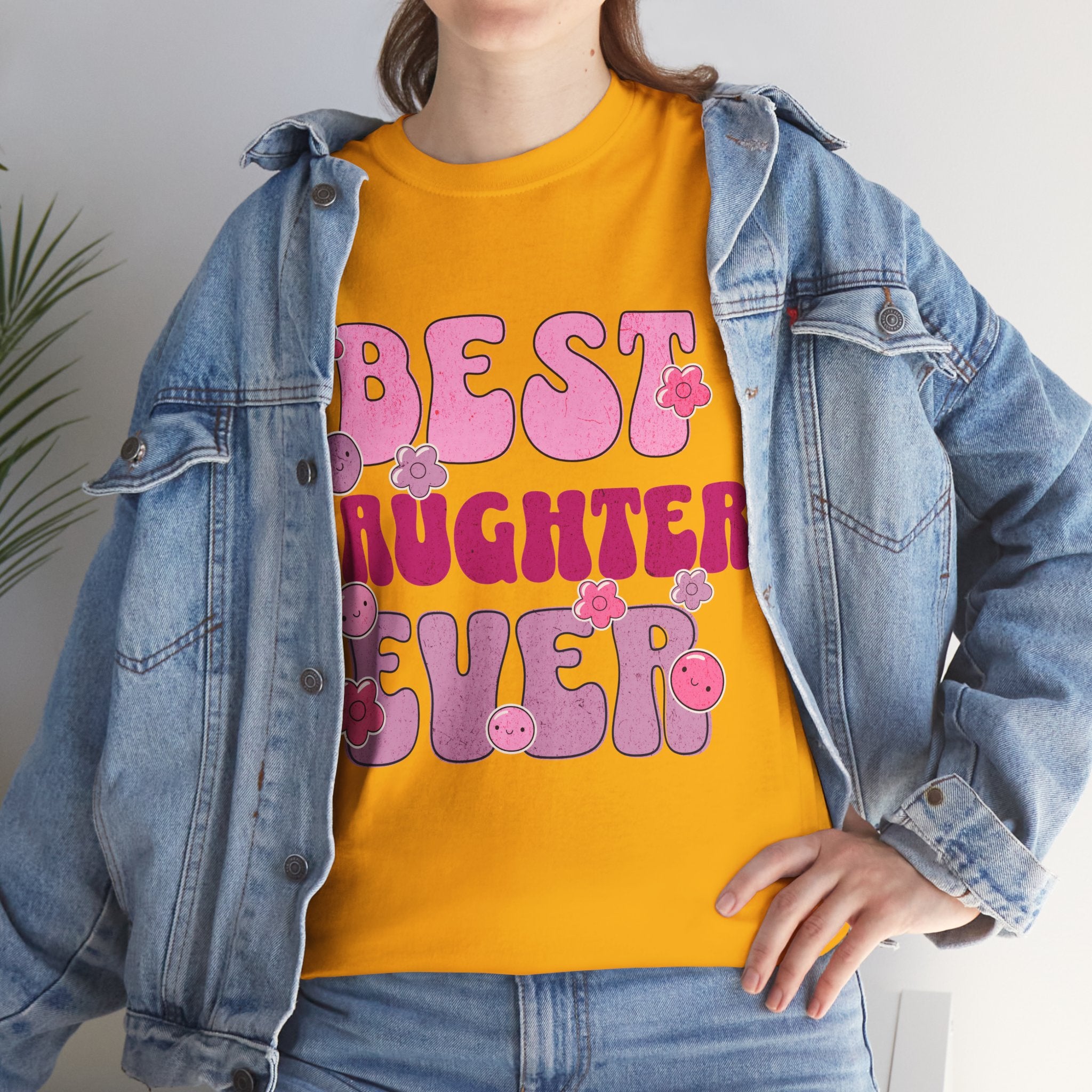 Best Daughter Ever T-Shirt — Cute Pink Retro Typography Tee for Daughters, Mother's Day Gift