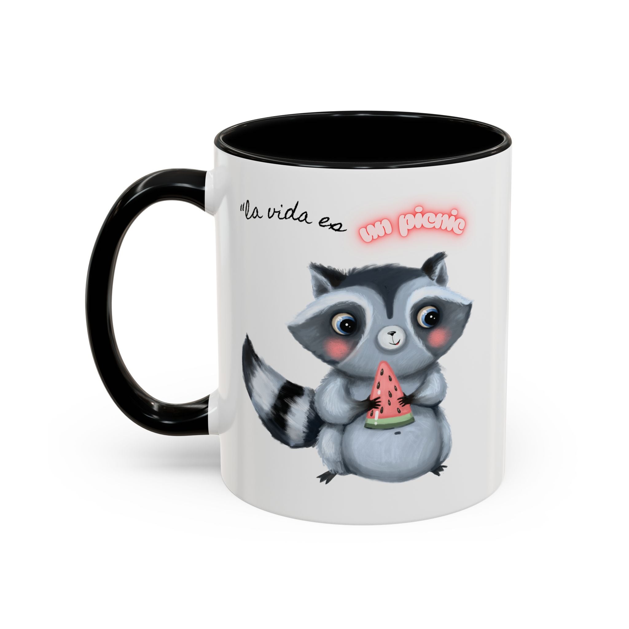 Raccoon-Themed Accent Coffee Mug | Cute Animal Mug for Home, Gift for Coffee Lovers, Nature Lovers, Birthday, Celebrate Life