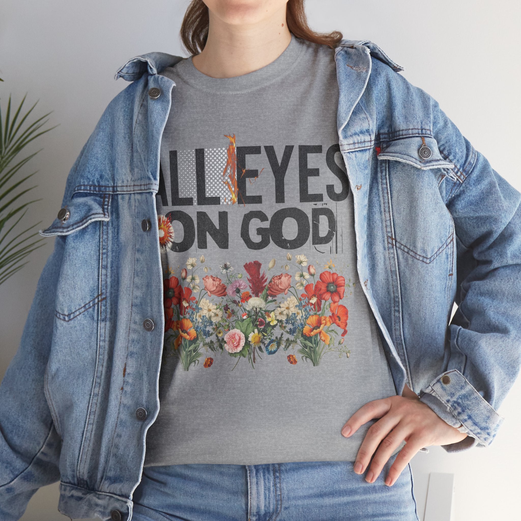 Faith-Inspired Floral Tee, Spirituality Shirt, Inspirational Gift, Christian Apparel, Casual Everyday Wear, Unisex Cotton T-Shirt