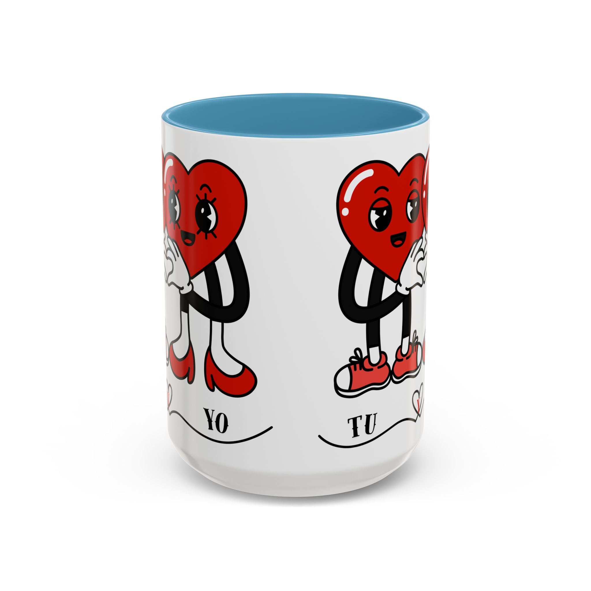 Valentine Heart Couple Coffee Mug – "Tu y Yo" Cute Romantic Accent Mug