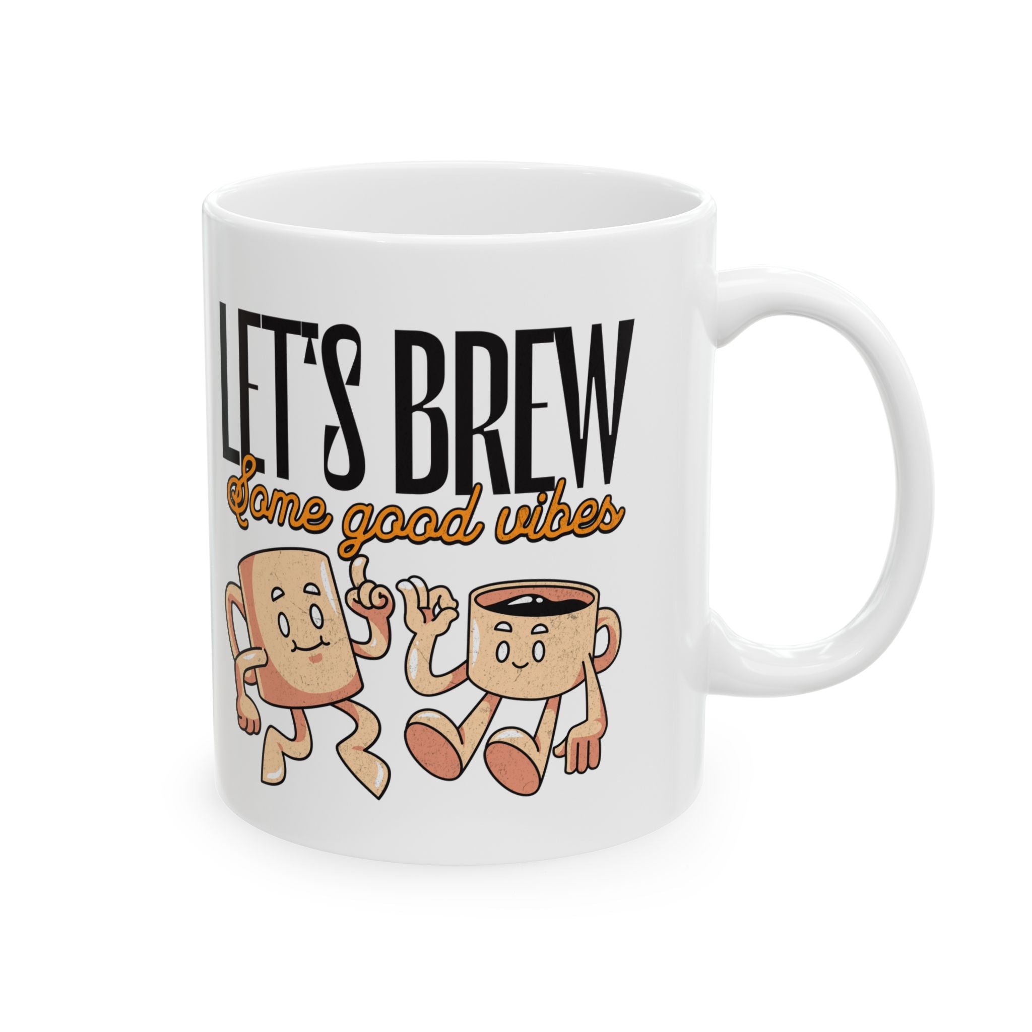 Playful Coffee Mug - "Let's Brew" Design