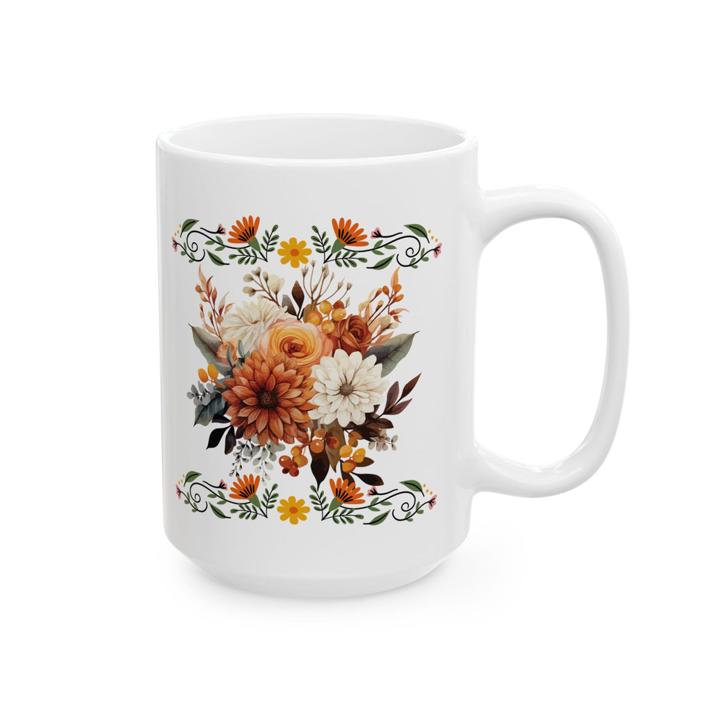 Floral Ceramic Mug - Perfect Gift for Tea Lovers, Home Decor, Coffee Time, Housewarming, Mother's Day