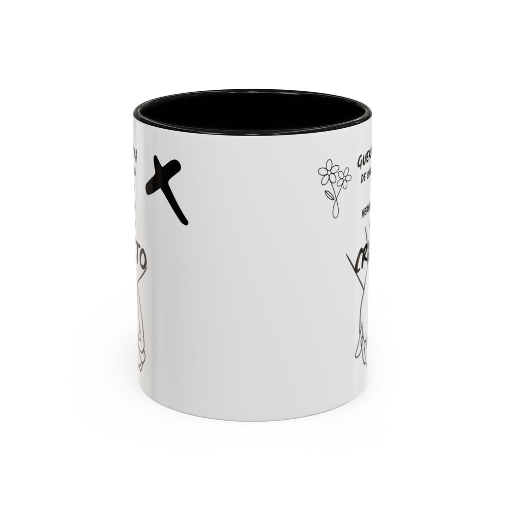 Christian Prayer Warrior Mug — "Guerrera de Oración y Hermana en Cristo" Accent Coffee Cup (11/15oz)