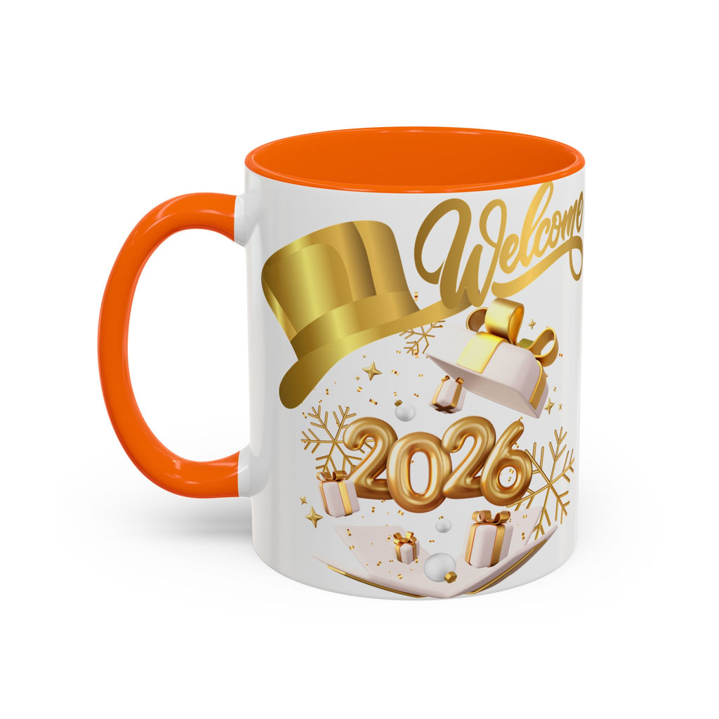 2026 New Year Coffee Mug — "Welcome 2026" Gold Celebration Accent Mug