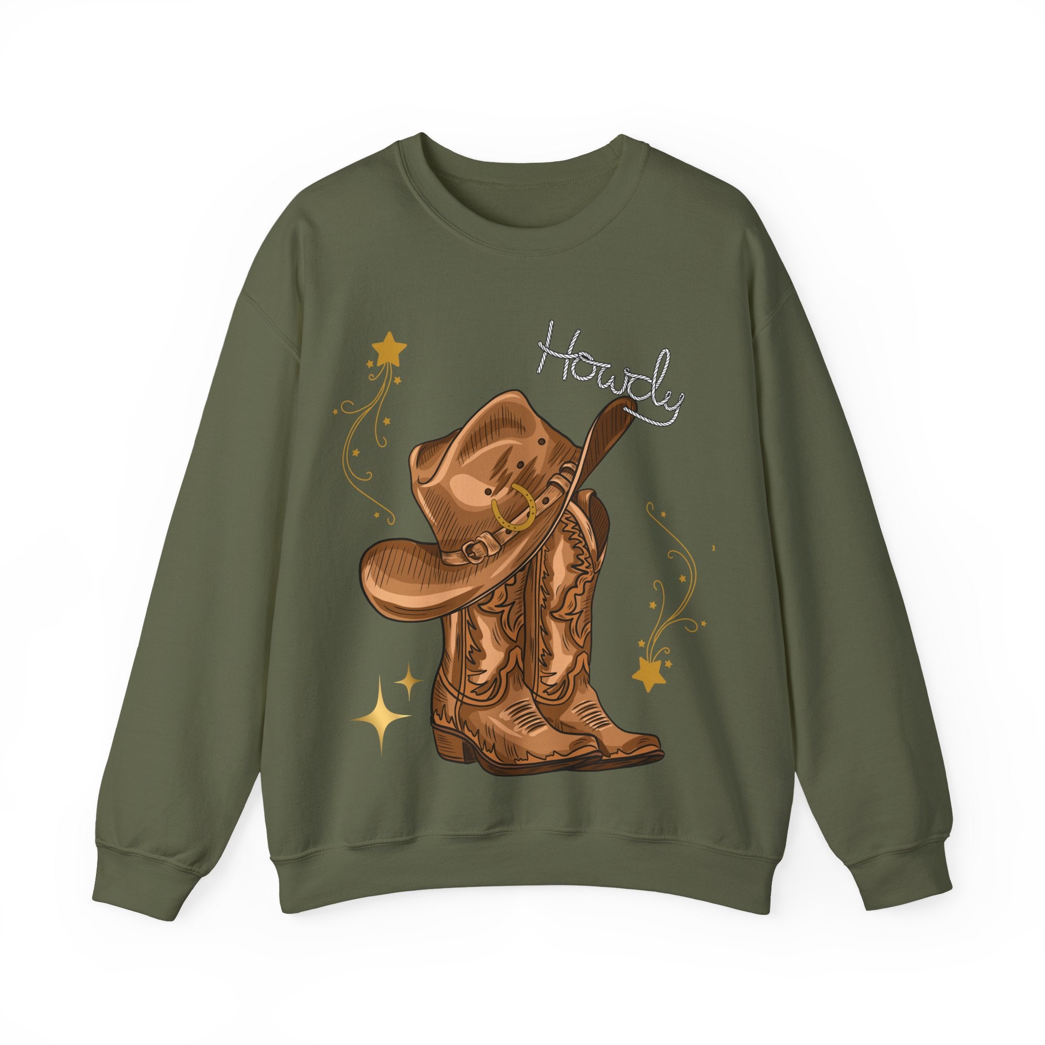 Howdy Cowboy Crewneck Sweatshirt | Unisex Sweatshirt, Western Apparel, Fall Fashion, Gift for Him/Her, Casual Wear