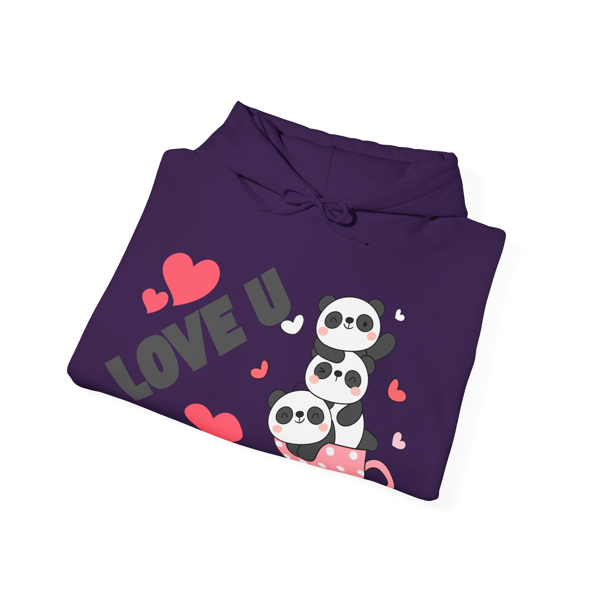 Cute Panda Love Hoodie for Couples, Valentine's Day Gift, Cozy Sweatshirt, Unisex Love Hoodie, Animal Lover Apparel, Cute Sweatshirt