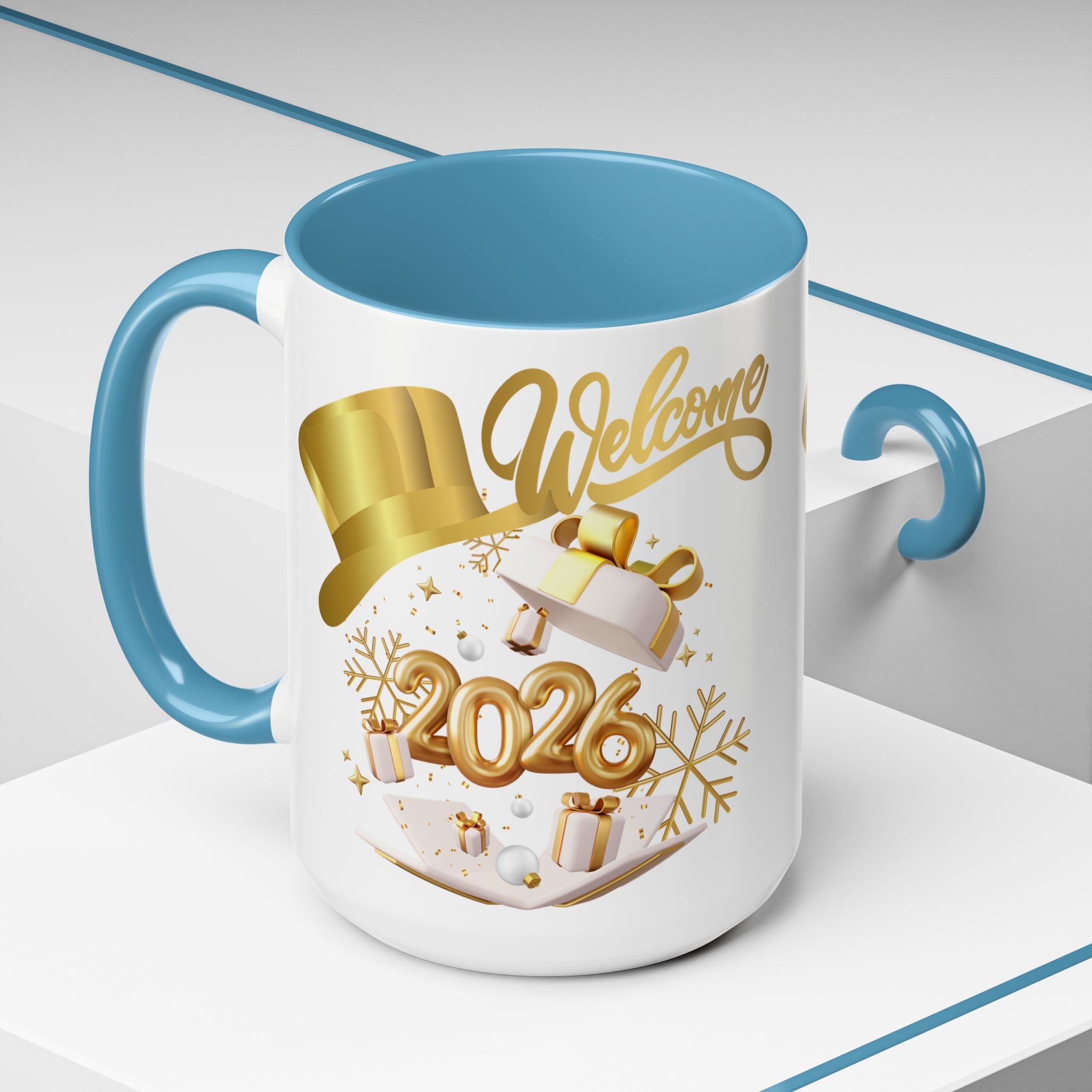 2026 New Year Coffee Mug — "Welcome 2026" Gold Celebration Accent Mug