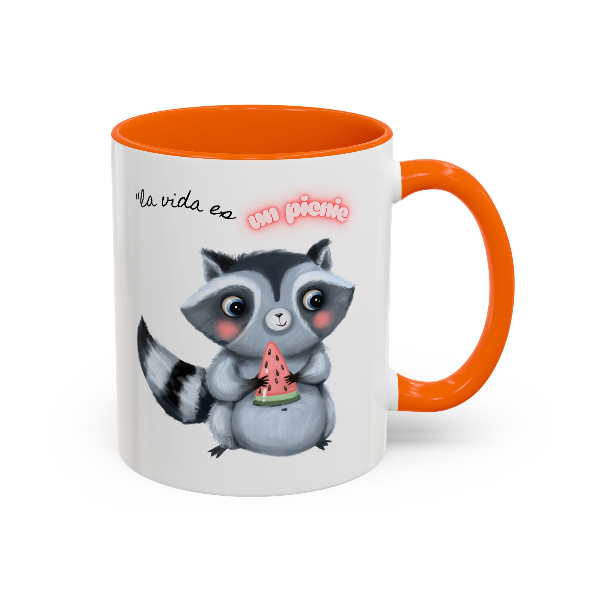 Raccoon-Themed Accent Coffee Mug | Cute Animal Mug for Home, Gift for Coffee Lovers, Nature Lovers, Birthday, Celebrate Life