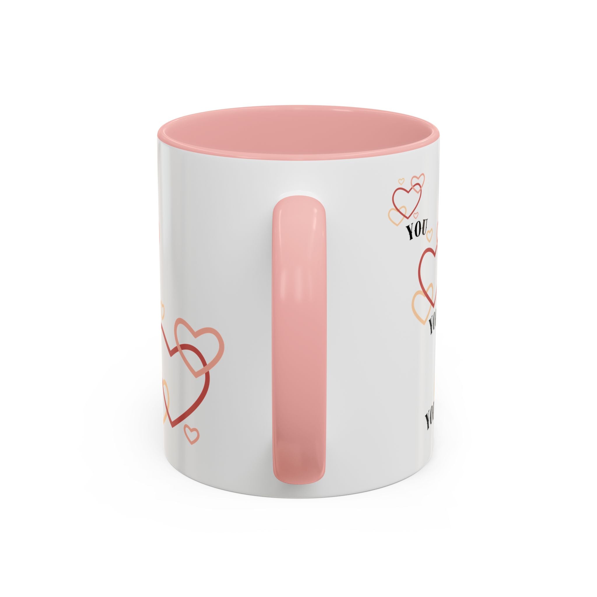 Love You Accent Coffee Mug, Valentine's Day Gift, Heart Mug, Cute Coffee Cup, Romantic Beverage Container