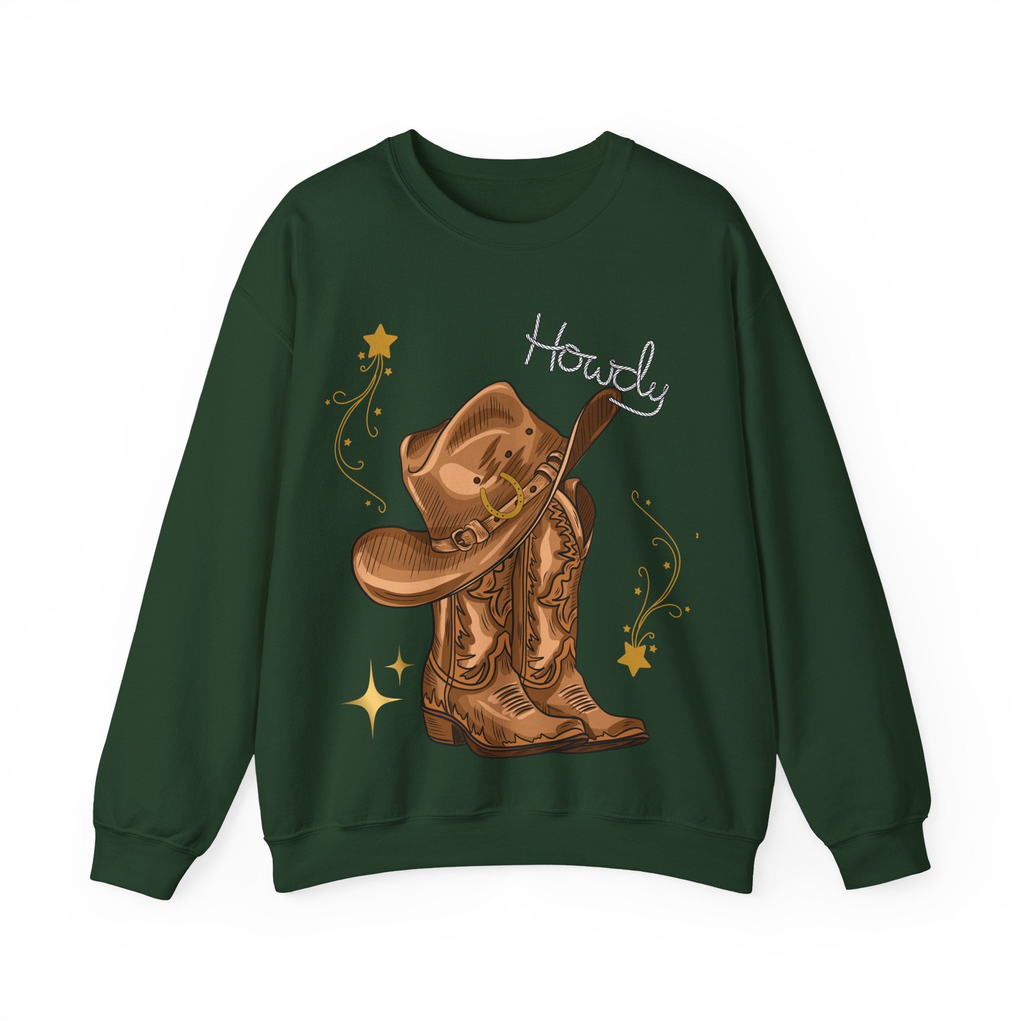 Howdy Cowboy Crewneck Sweatshirt | Unisex Sweatshirt, Western Apparel, Fall Fashion, Gift for Him/Her, Casual Wear