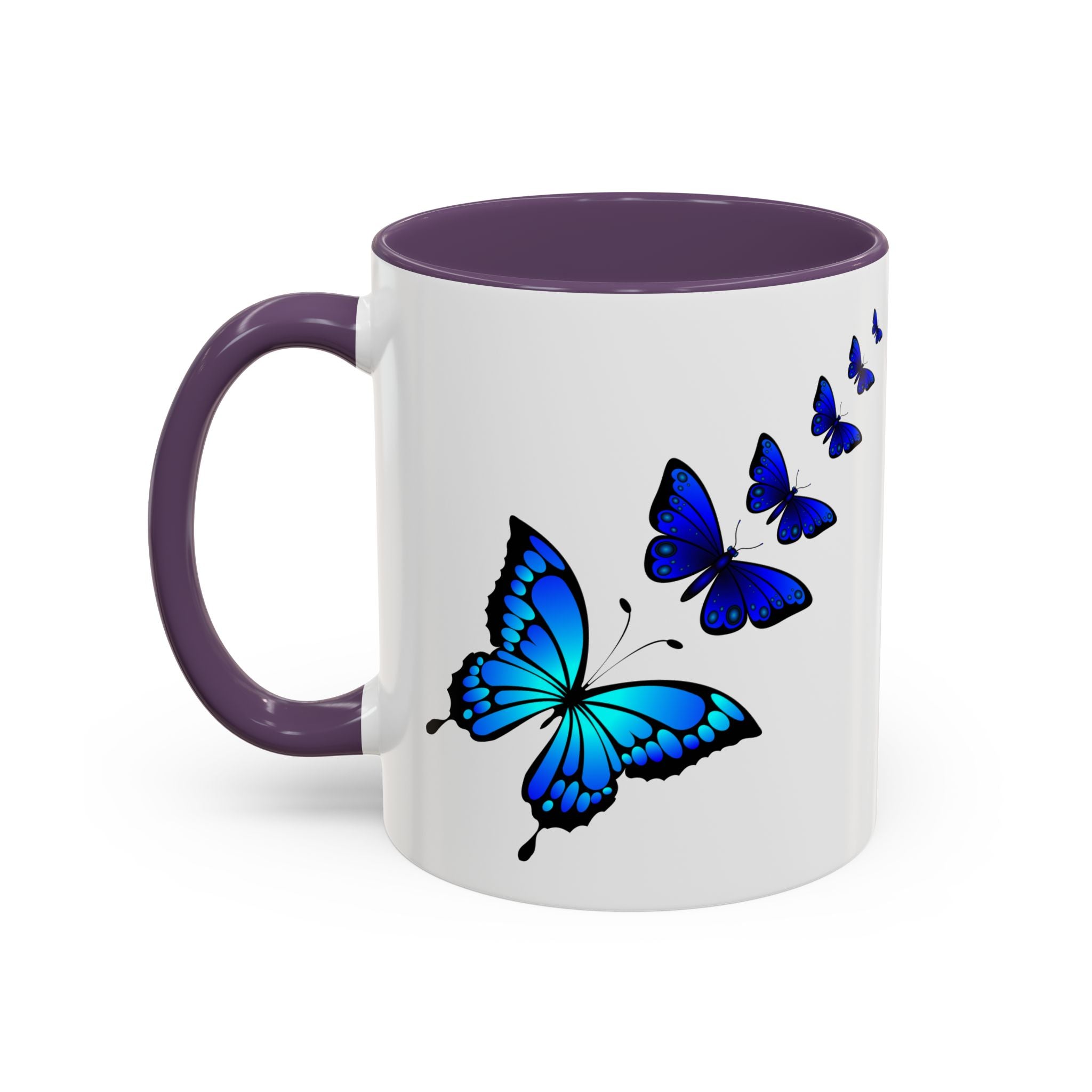 Butterfly Accent Coffee Mug | Colorful Butterfly Design | Perfect Gift for Nature Lovers | Home & Office Decor | 11oz & 15oz