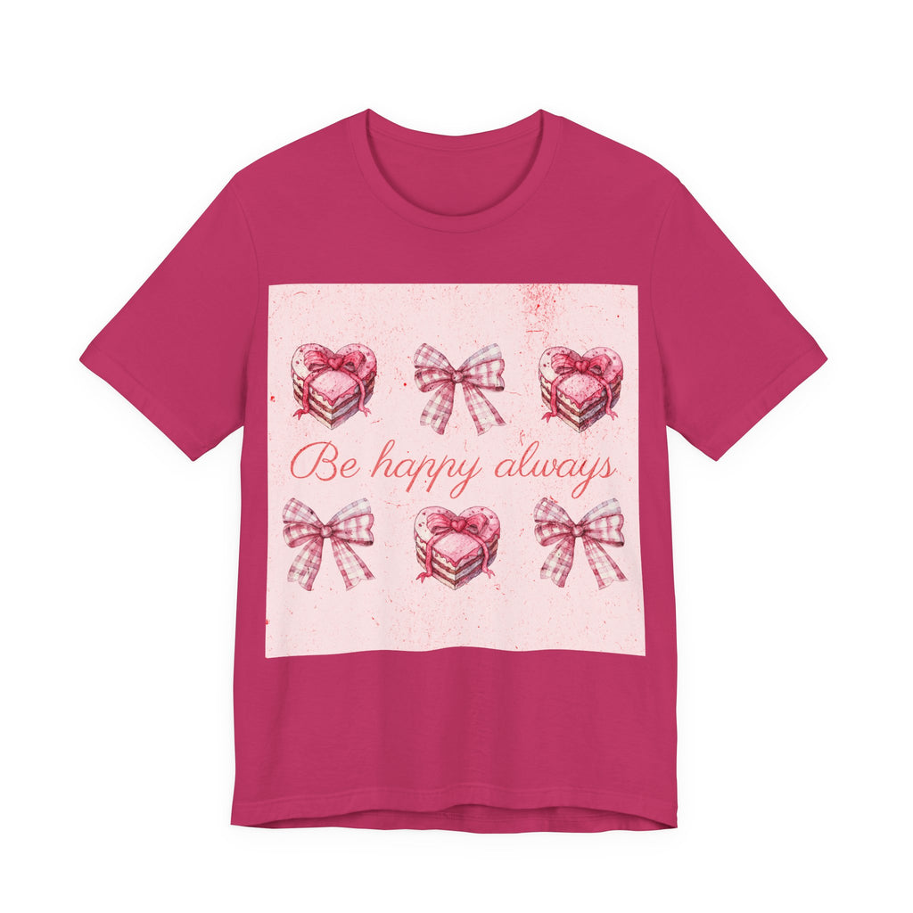 Happy Hearts Tee, Casual Gift T-Shirt, Positive Vibes Shirt, Birthday Outfit, Everyday Wear, Cheerful Top