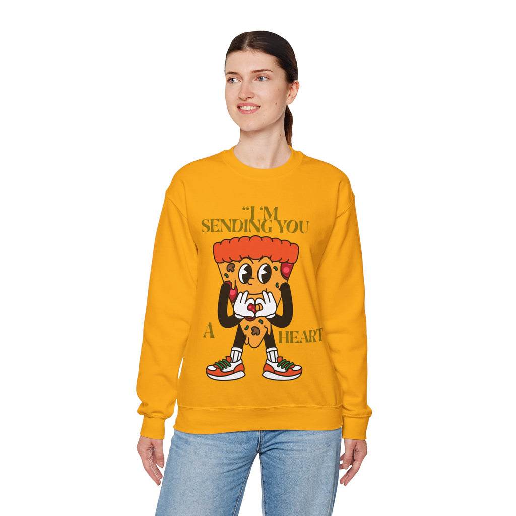Pizza Love Crewneck Sweatshirt - Cute Gift for Foodies, Valentine's Day Apparel, Casual Comfort, Unisex Sweatshirt, Fun Pizza Design