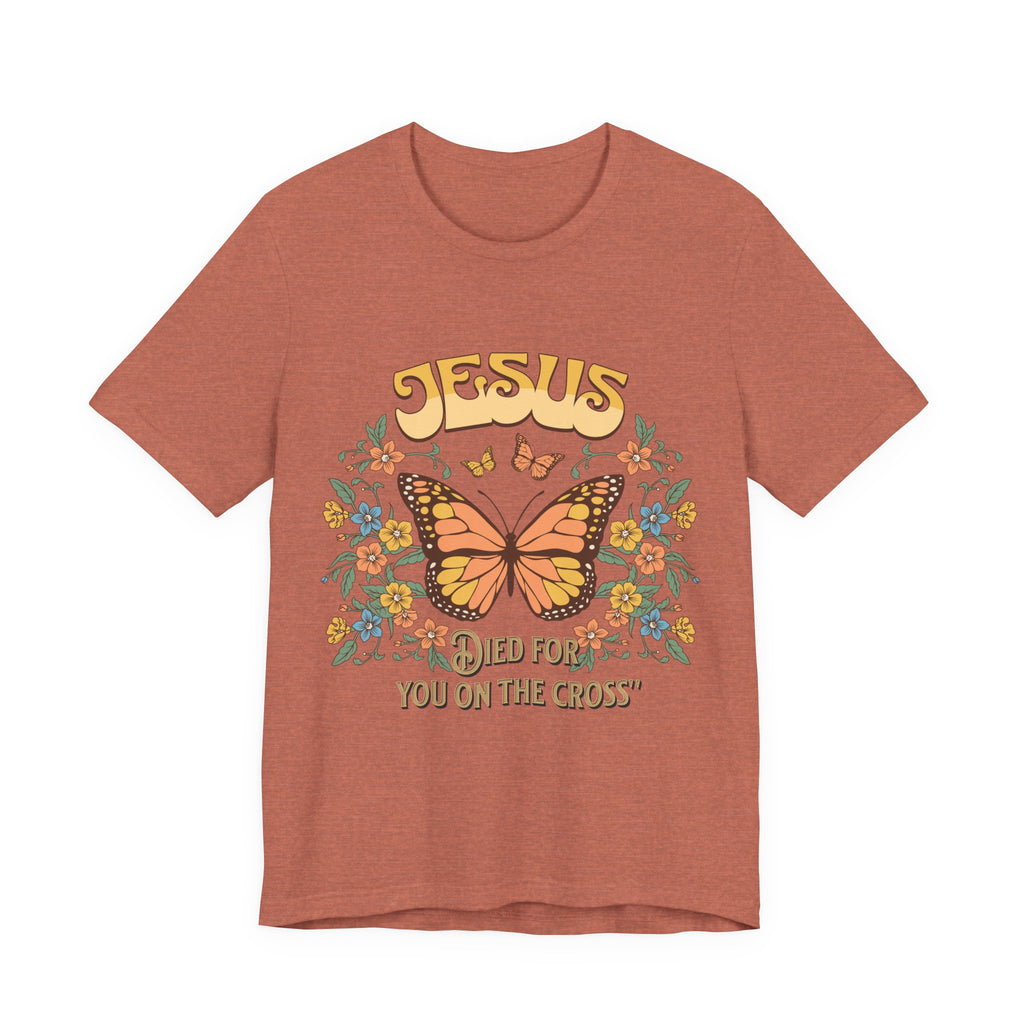 Jesus Butterfly Tee, Vintage Inspired Christian Unisex T-Shirt, Faith Apparel, Religious Gift, Casual Wear