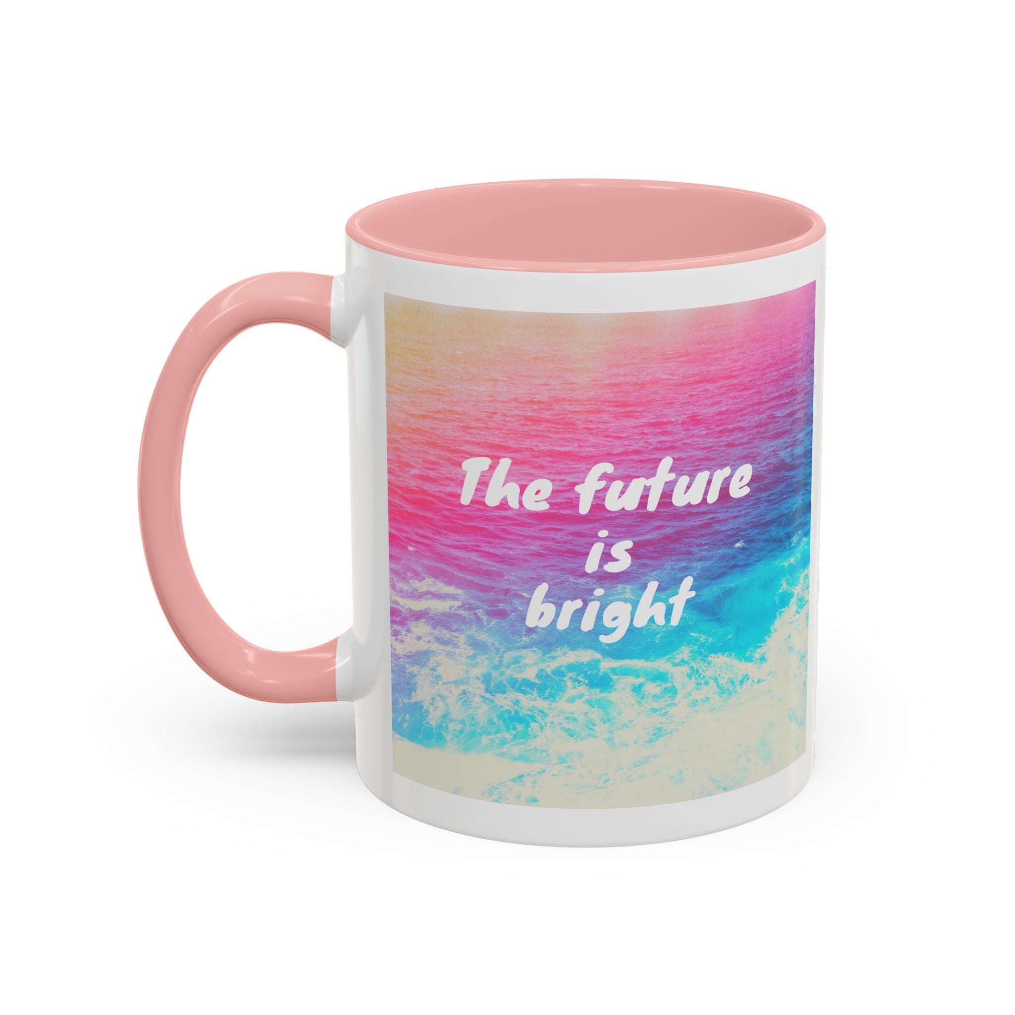 Ocean Background Future Is Bright Accent Coffee Mug (11, 15oz)