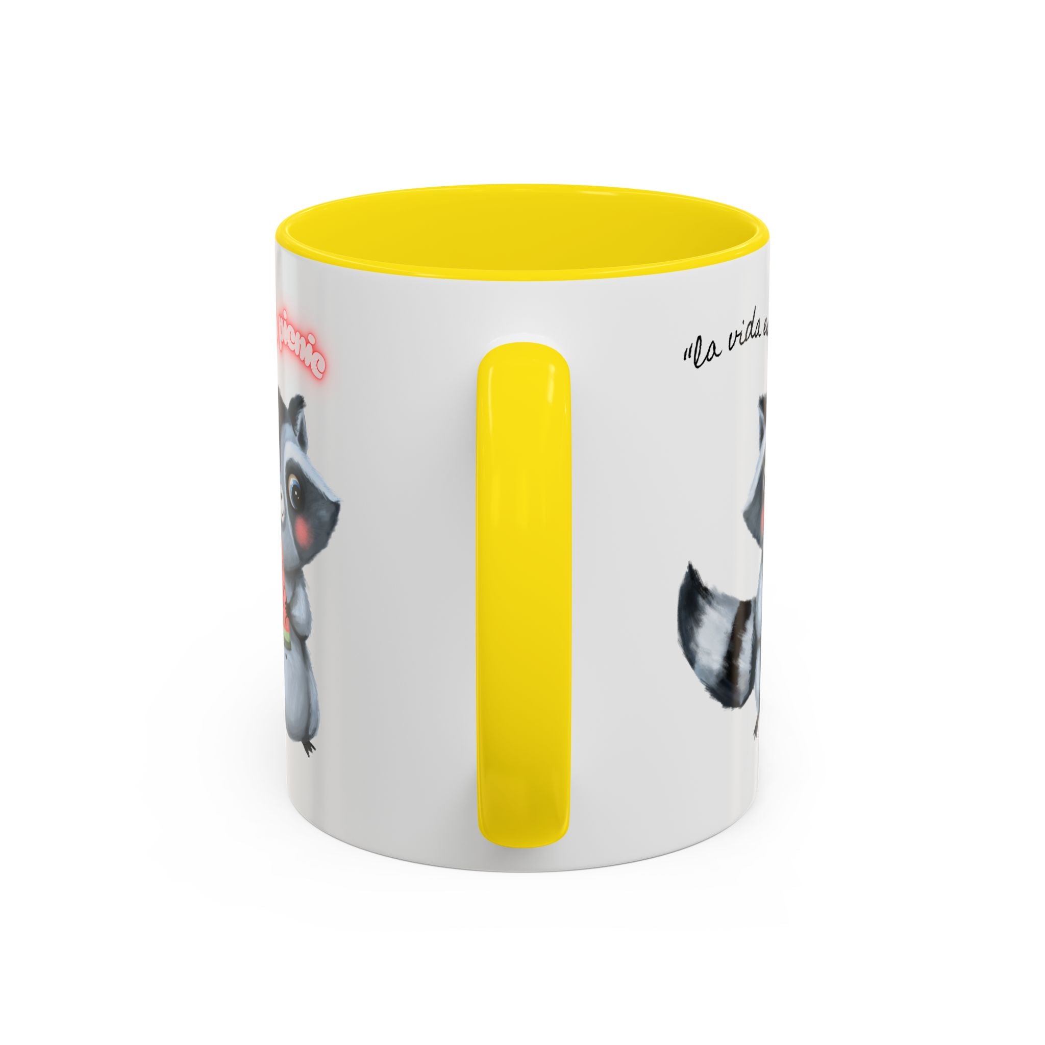 Raccoon-Themed Accent Coffee Mug | Cute Animal Mug for Home, Gift for Coffee Lovers, Nature Lovers, Birthday, Celebrate Life