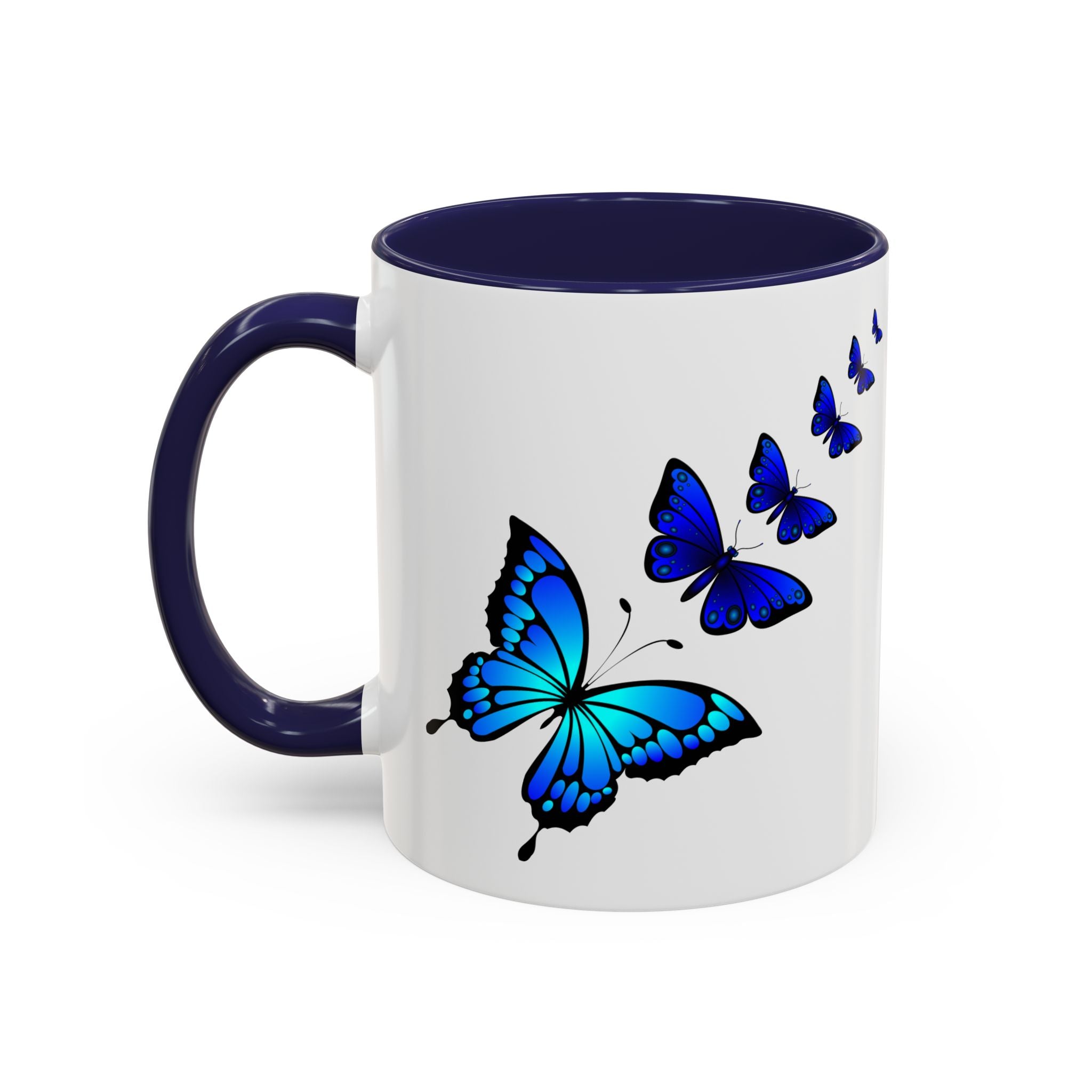 Butterfly Accent Coffee Mug | Colorful Butterfly Design | Perfect Gift for Nature Lovers | Home & Office Decor | 11oz & 15oz