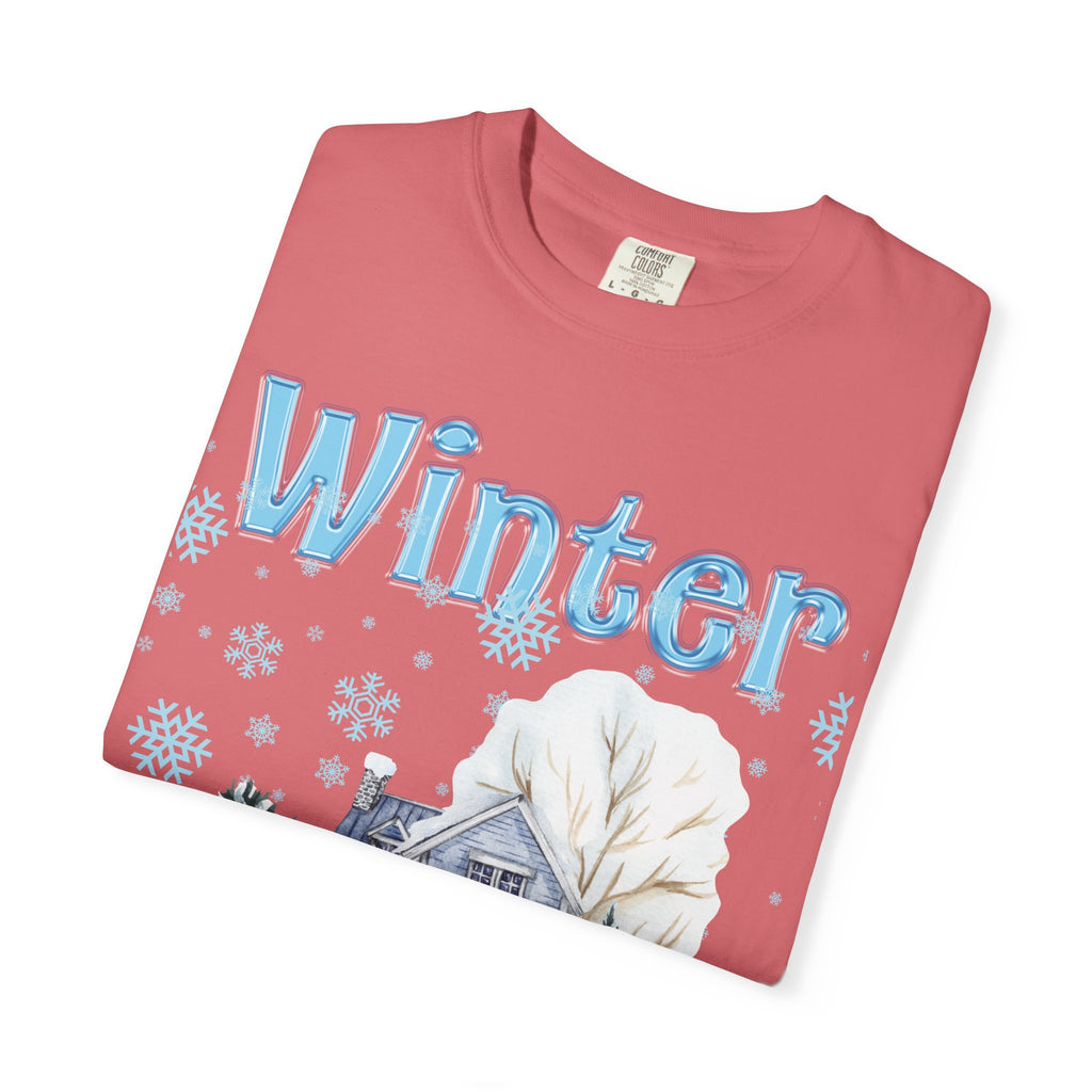 Winter-Themed Unisex Garment-Dyed T-shirt