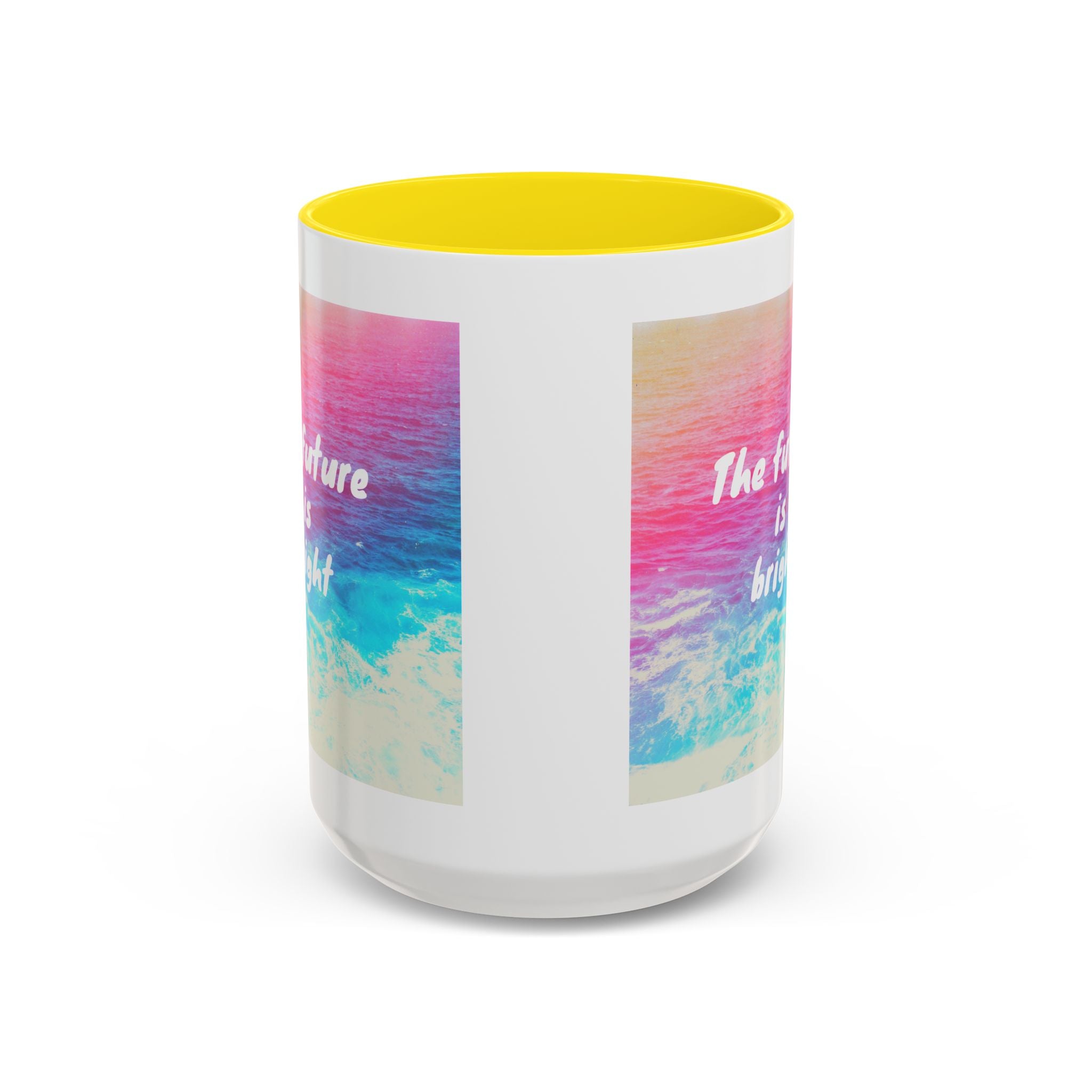 Ocean Background Future Is Bright Accent Coffee Mug (11, 15oz)