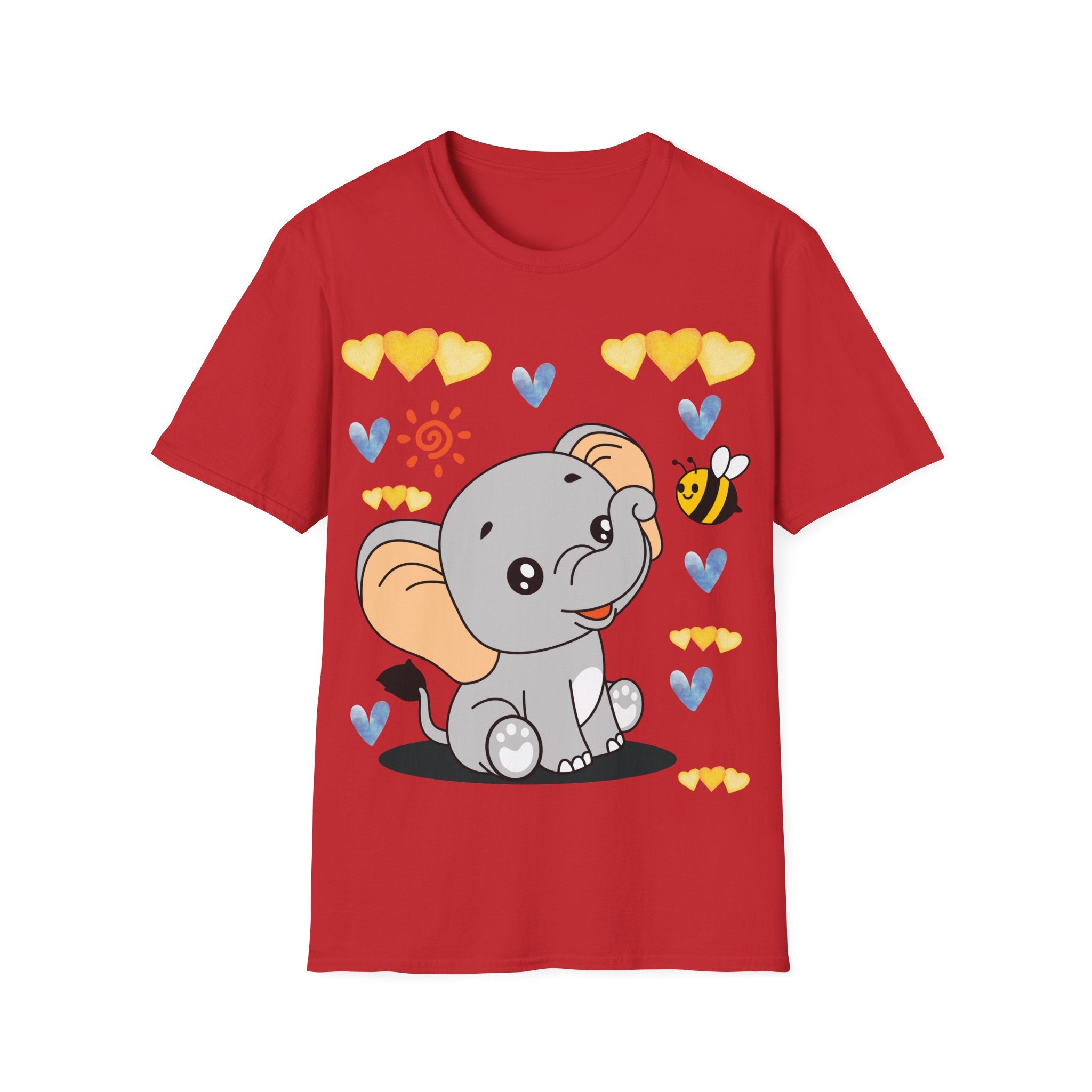 Cute Baby Elephant & Bee Tee — Kids Animal Graphic T-Shirt