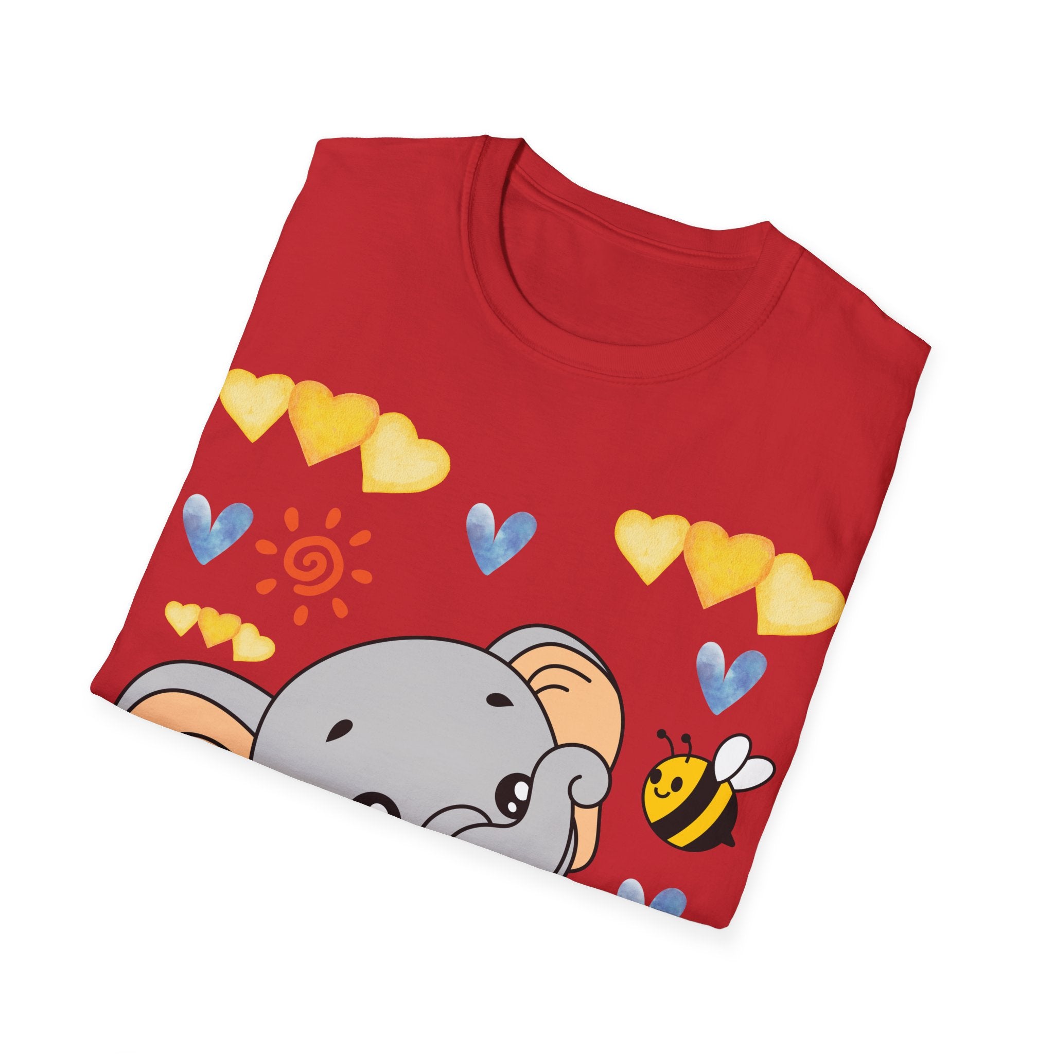 Cute Baby Elephant & Bee Tee — Kids Animal Graphic T-Shirt