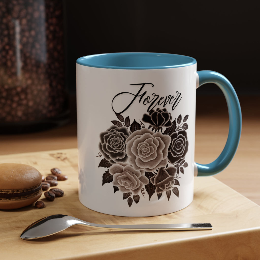 Elegant Floral Accent Coffee Mug for Coffee Lovers, Gift for Her, Home Decor, Valentine's Day, Birthday