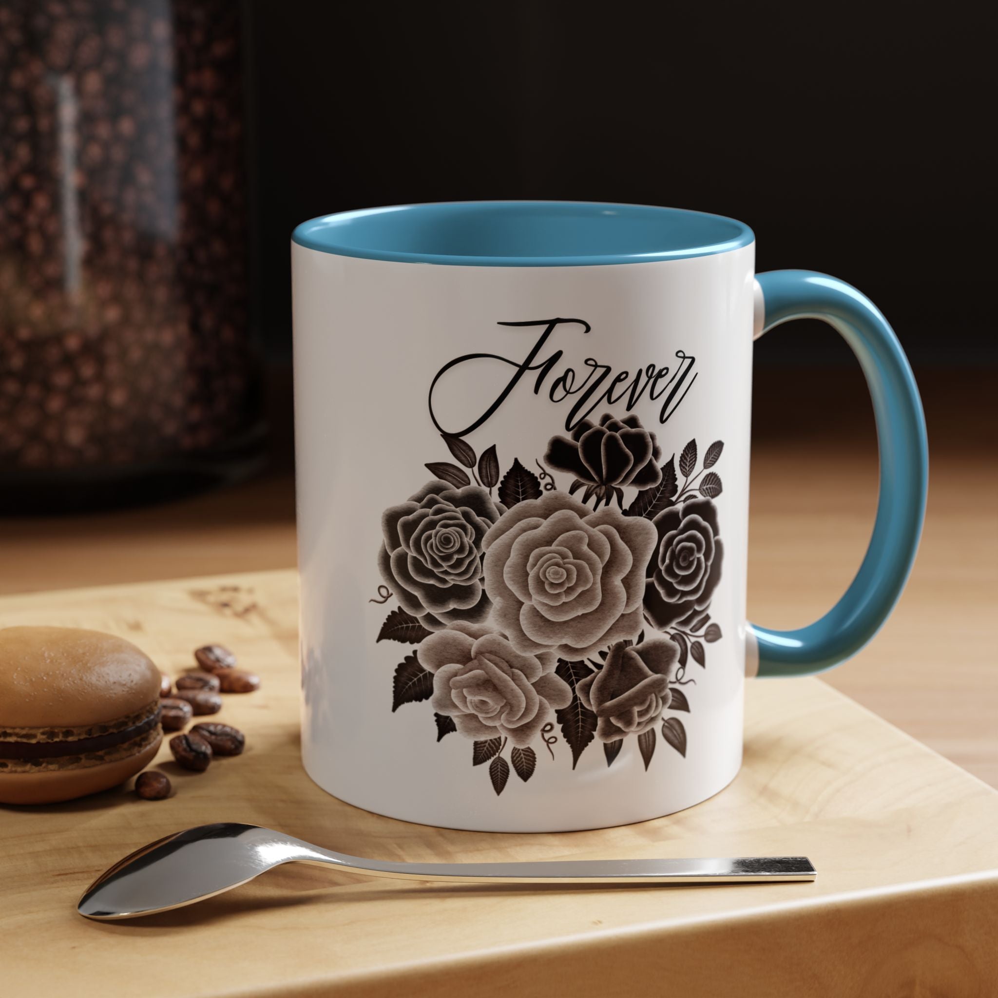 Elegant Floral Accent Coffee Mug for Coffee Lovers, Gift for Her, Home Decor, Valentine's Day, Birthday