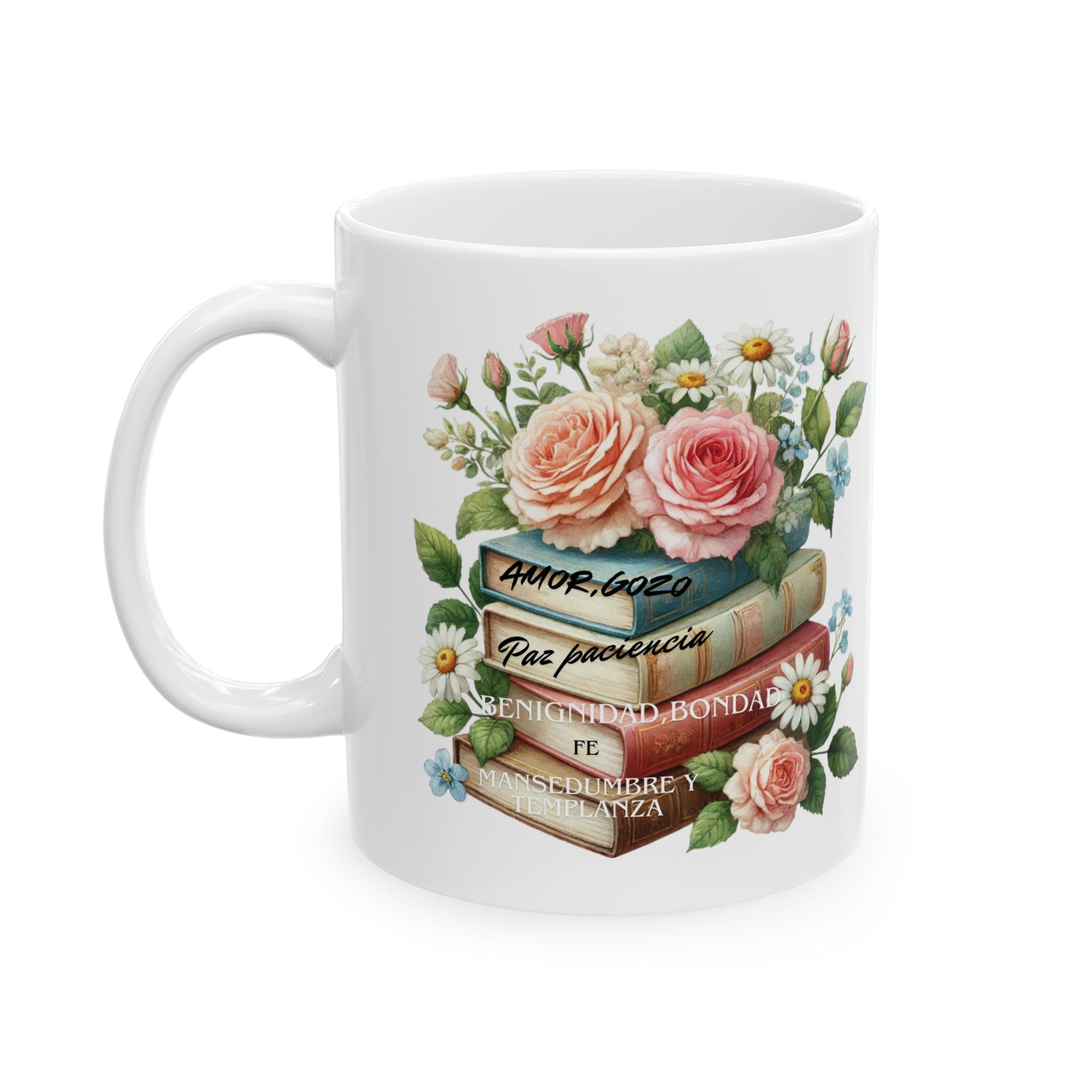 Floral Book Lovers Ceramic Mug - Perfect Gift for Readers, Tea/Coffee Lovers, Home Decor, Office Essentials, Bookish Accessories