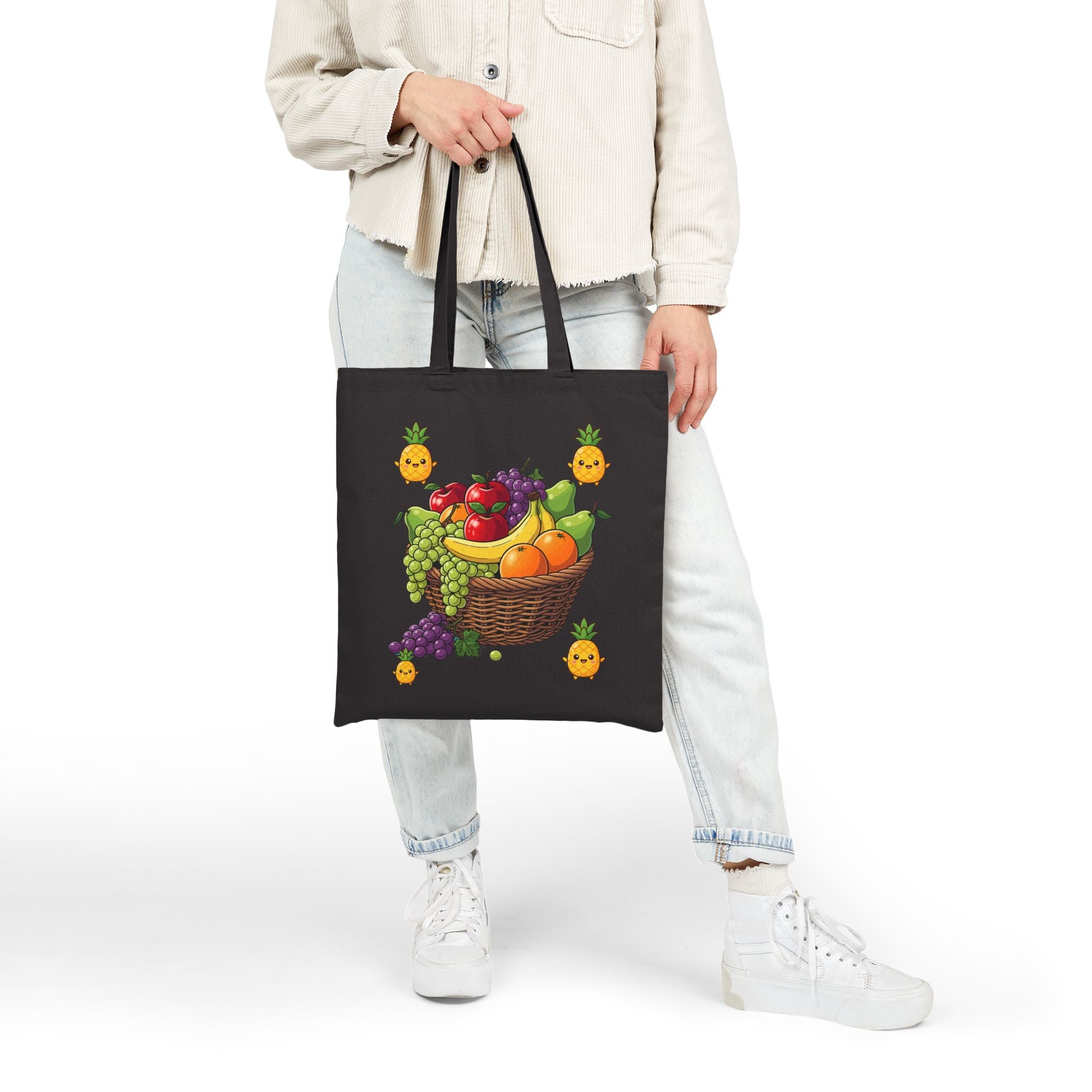 Fruit Basket Canvas Tote — Cute Pineapple Charm Grocery Bag