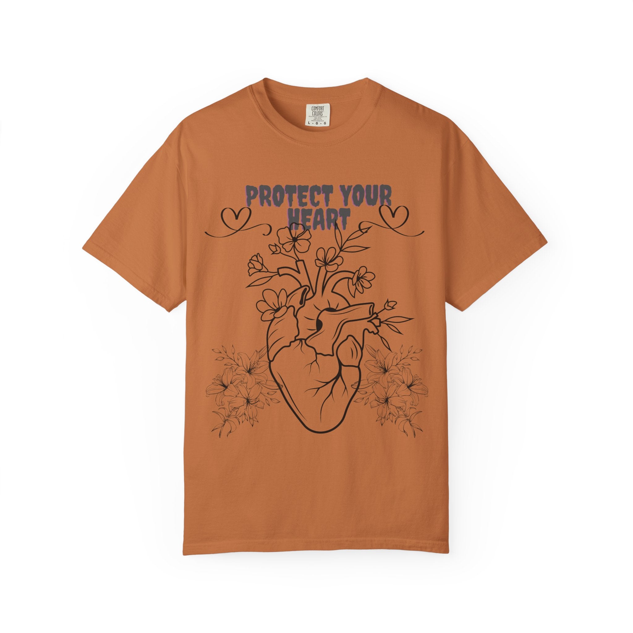 Protect Your Heart T-Shirt | Unisex Garment-Dyed Tee for Self-Care, Mental Health Awareness, Gifts for Friends, Cute Casual Wear