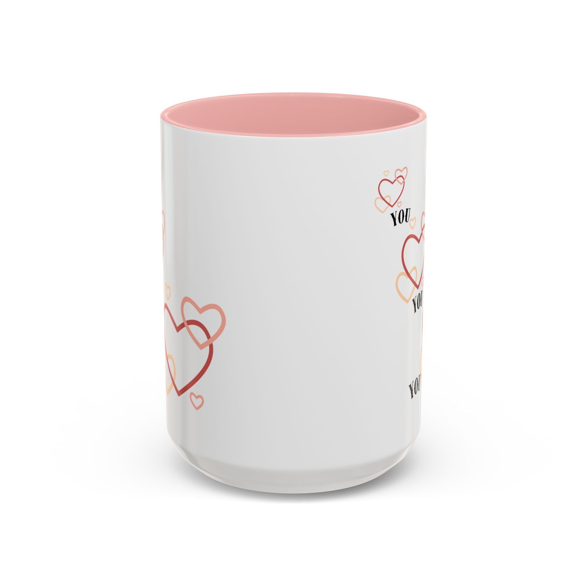 Love You Accent Coffee Mug, Valentine's Day Gift, Heart Mug, Cute Coffee Cup, Romantic Beverage Container