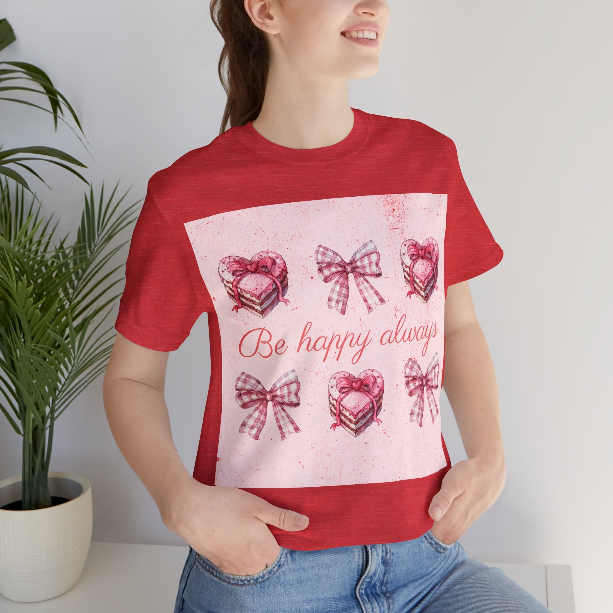 Happy Hearts Tee, Casual Gift T-Shirt, Positive Vibes Shirt, Birthday Outfit, Everyday Wear, Cheerful Top