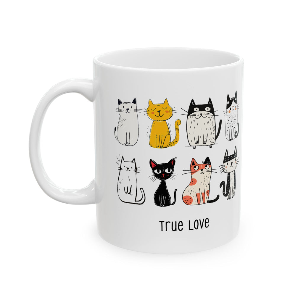 Cute Cat Ceramic Mug - Perfect Gift for Cat Lovers, Unique Coffee Cup, Animal Lover Mug, Fun Cat Illustration, Birthday Gift