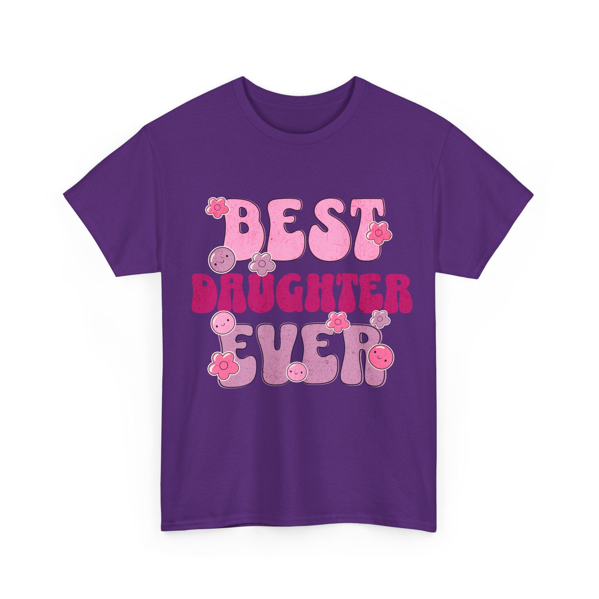 Best Daughter Ever T-Shirt — Cute Pink Retro Typography Tee for Daughters, Mother's Day Gift