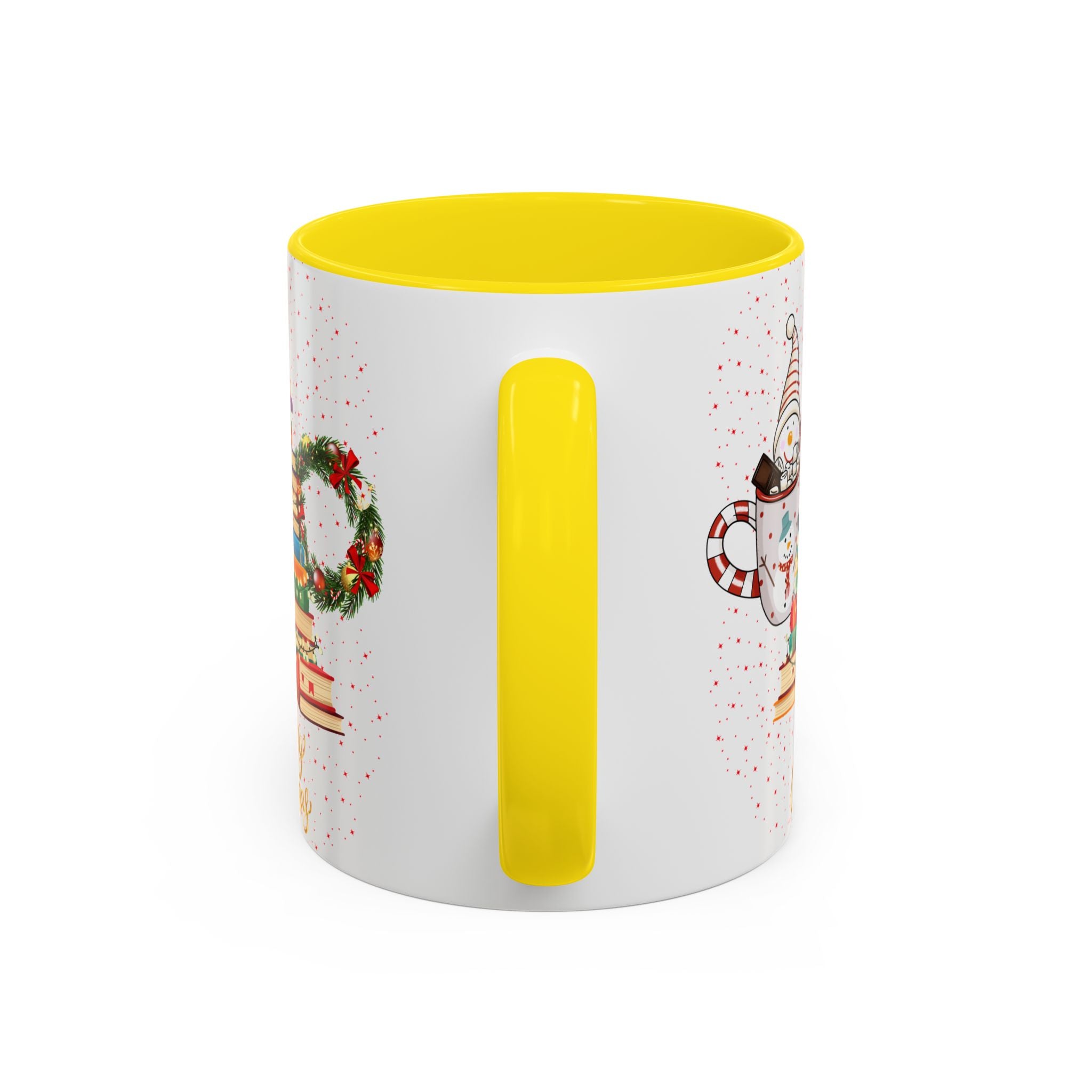 Christmas Book Tree Coffee Mug — Merry Christmas Accent Mug (11/15oz)