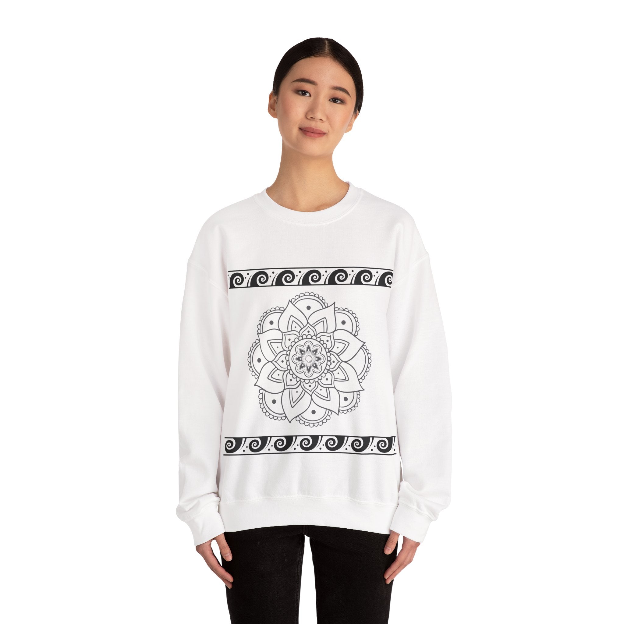 Mandala Design Crewneck Sweatshirt | Cozy Unisex Sweatshirt for Relaxation, Gift for Friends, Everyday Wear, Festival Apparel