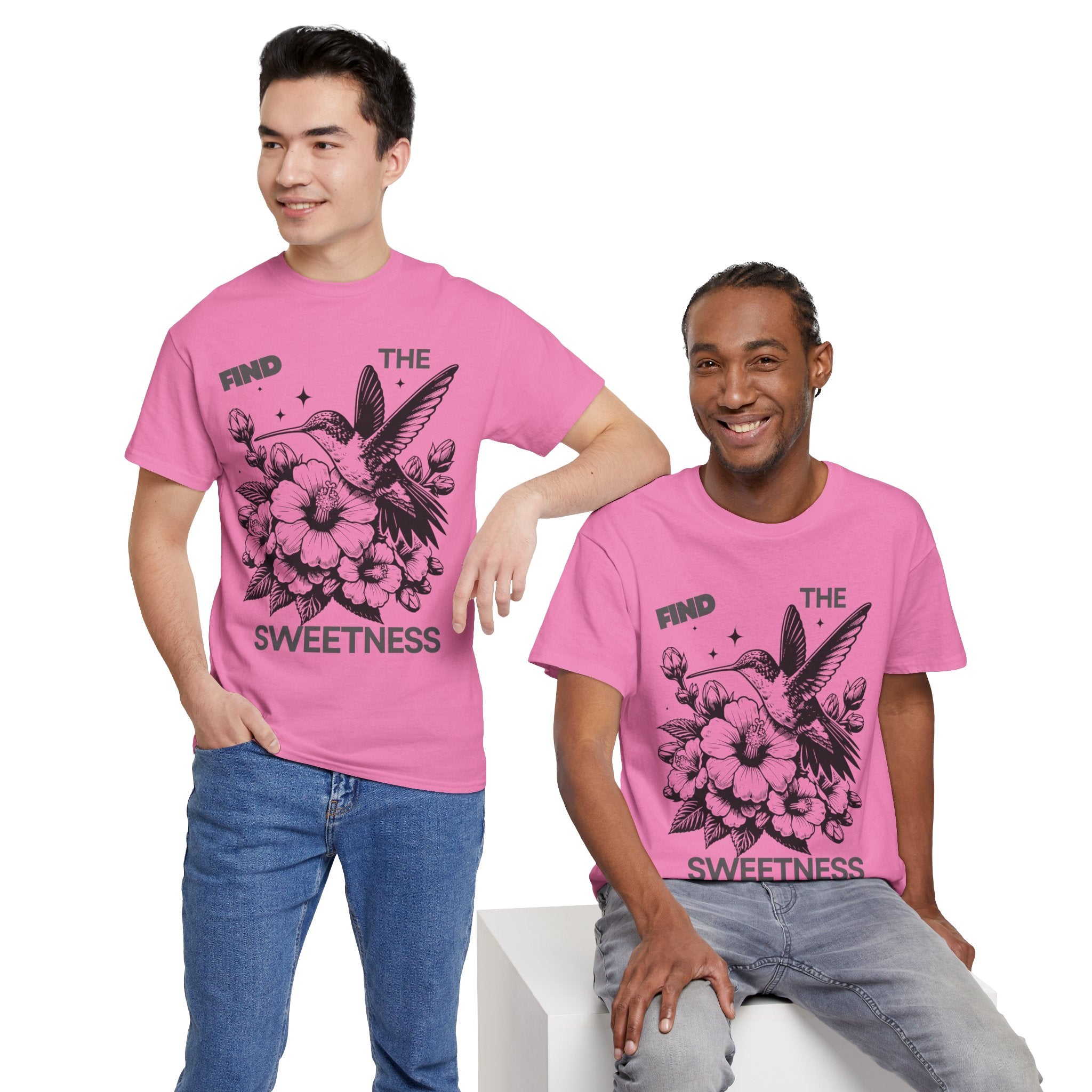 Find The Sweetness Tee — Floral Hummingbird Graphic T-Shirt