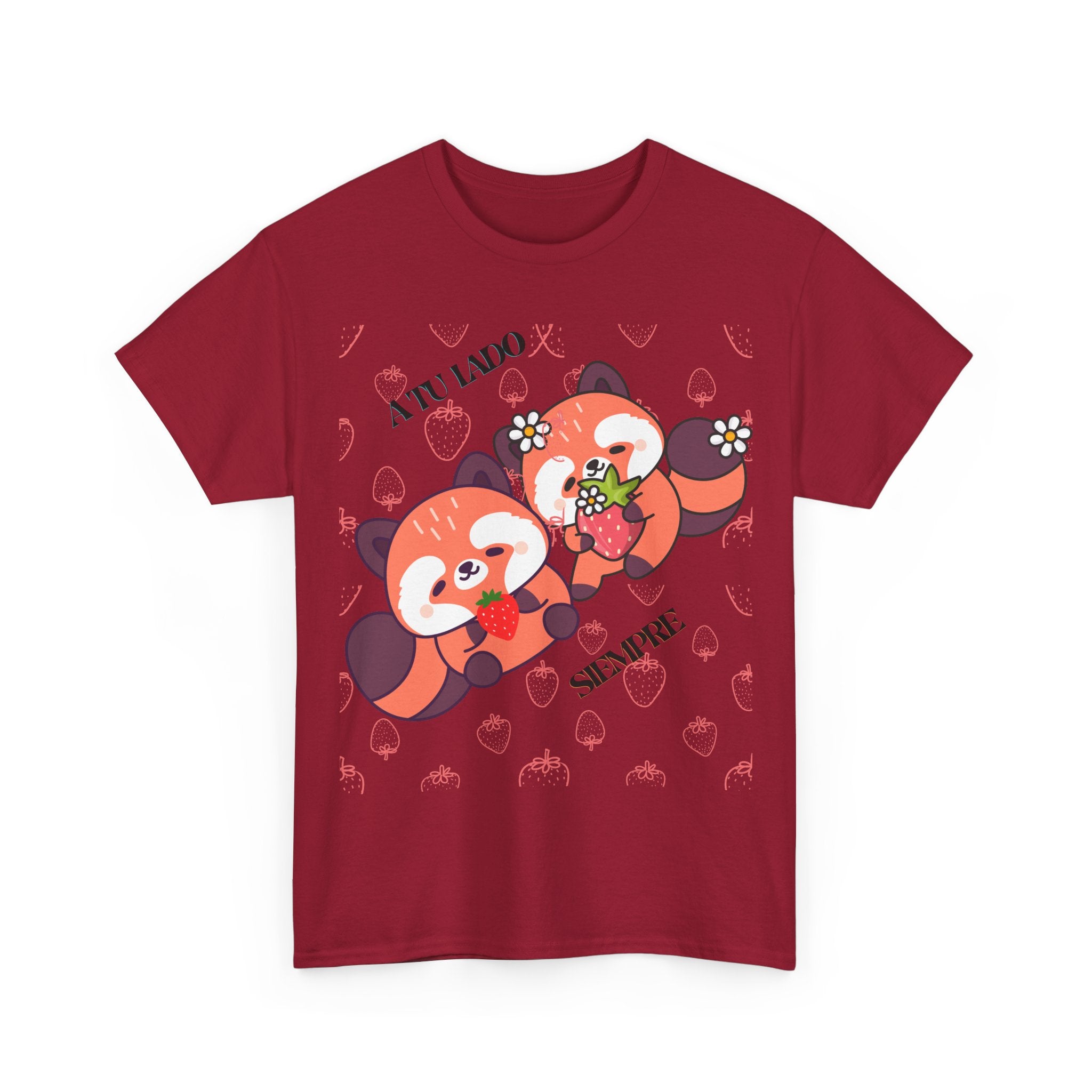 Red Panda Snack Time T-Shirt – Cute Kawaii Animal Tee with "A Little So Sweet" Design