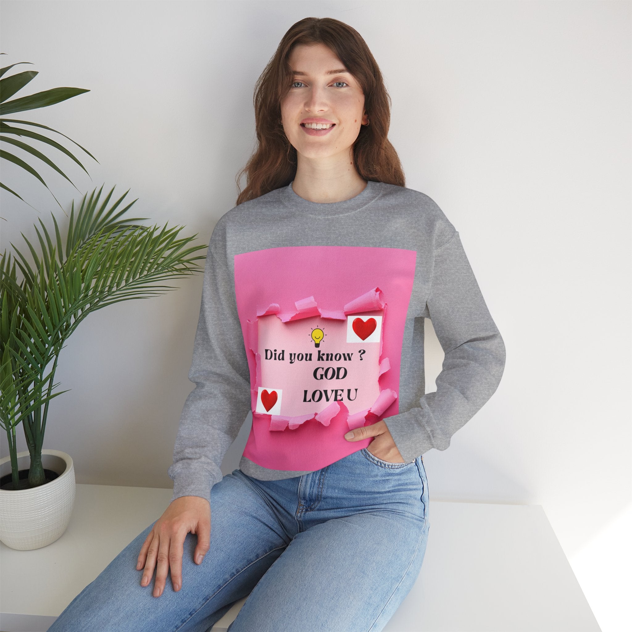 Cute Love Message Crewneck Sweatshirt, Cozy Gift for Her, Valentine's Day, Inspirational Sweater, Comfortable Everyday Wear