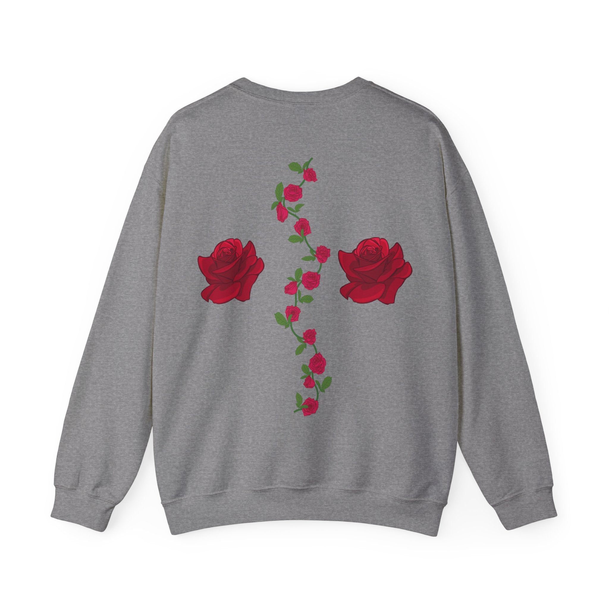 Sweatshirt — Red Rose Crest Back Graphic Crewneck