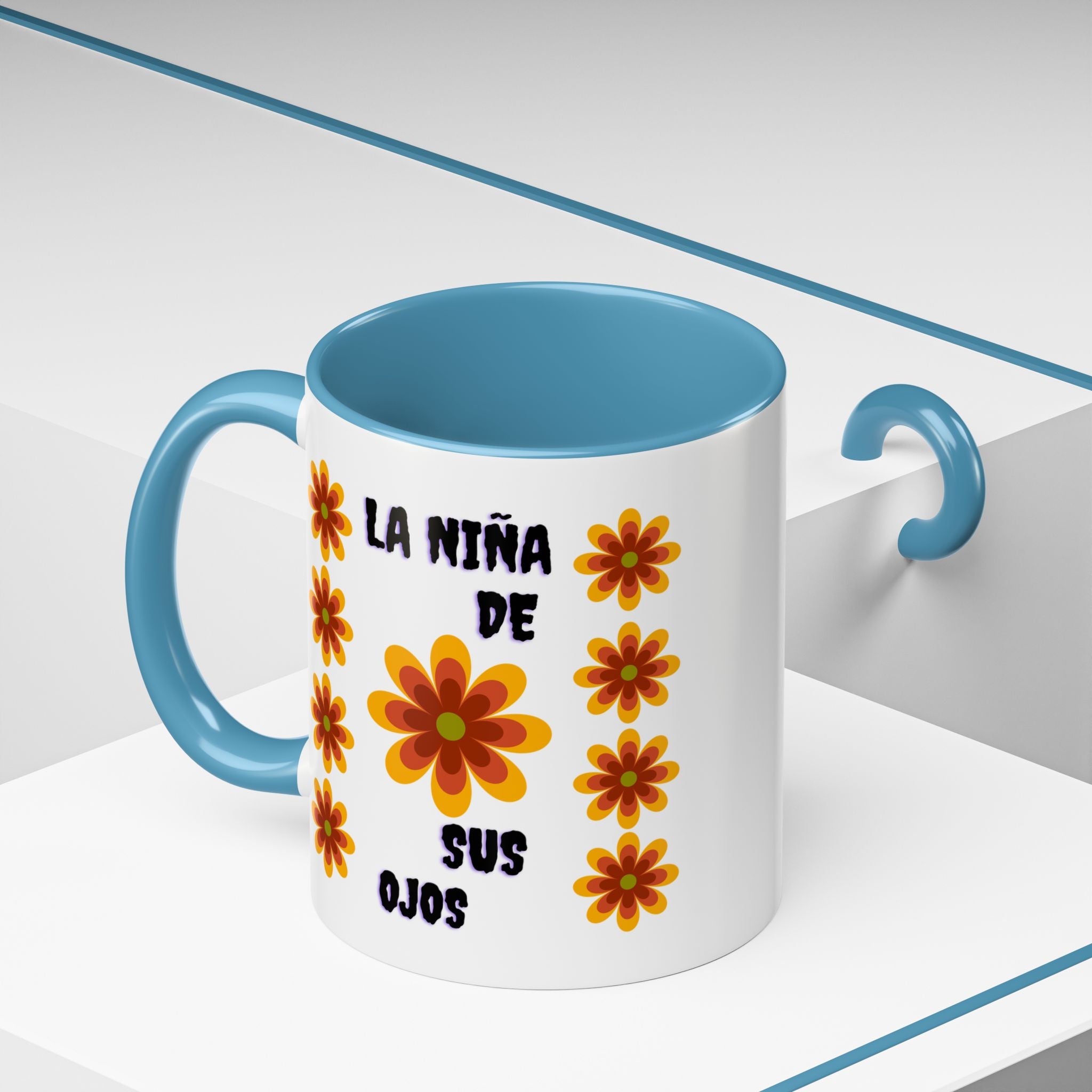 Bright Floral Accent Coffee Mug for Gifts, Home Decor, Coffee Lovers, Spanish Quote, Perfect for Special Occasions
