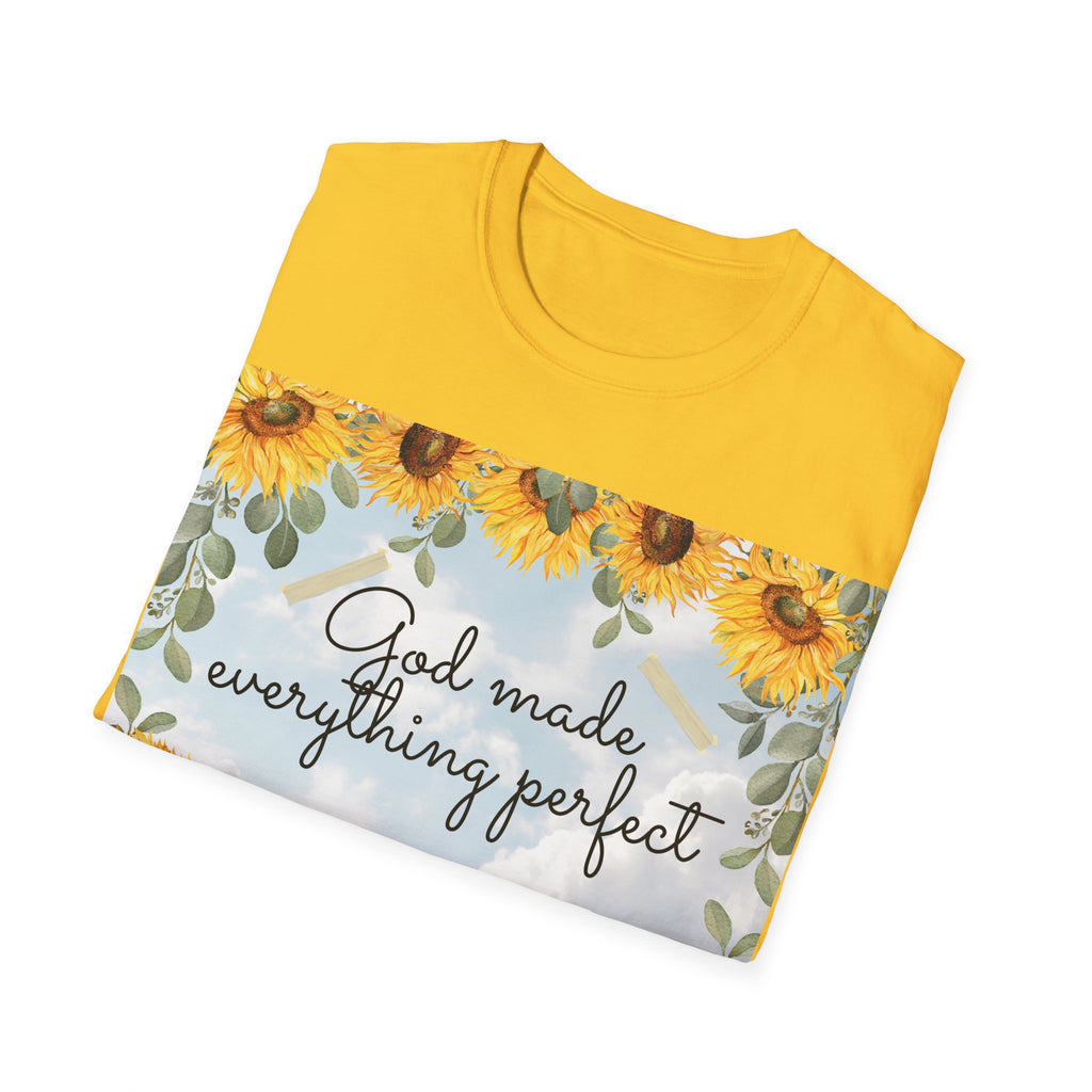 God Made Everything Perfect Sunflower T-Shirt, Inspirational Tee, Gift for Her, Positive Affirmation Apparel, Summer Style, [...]