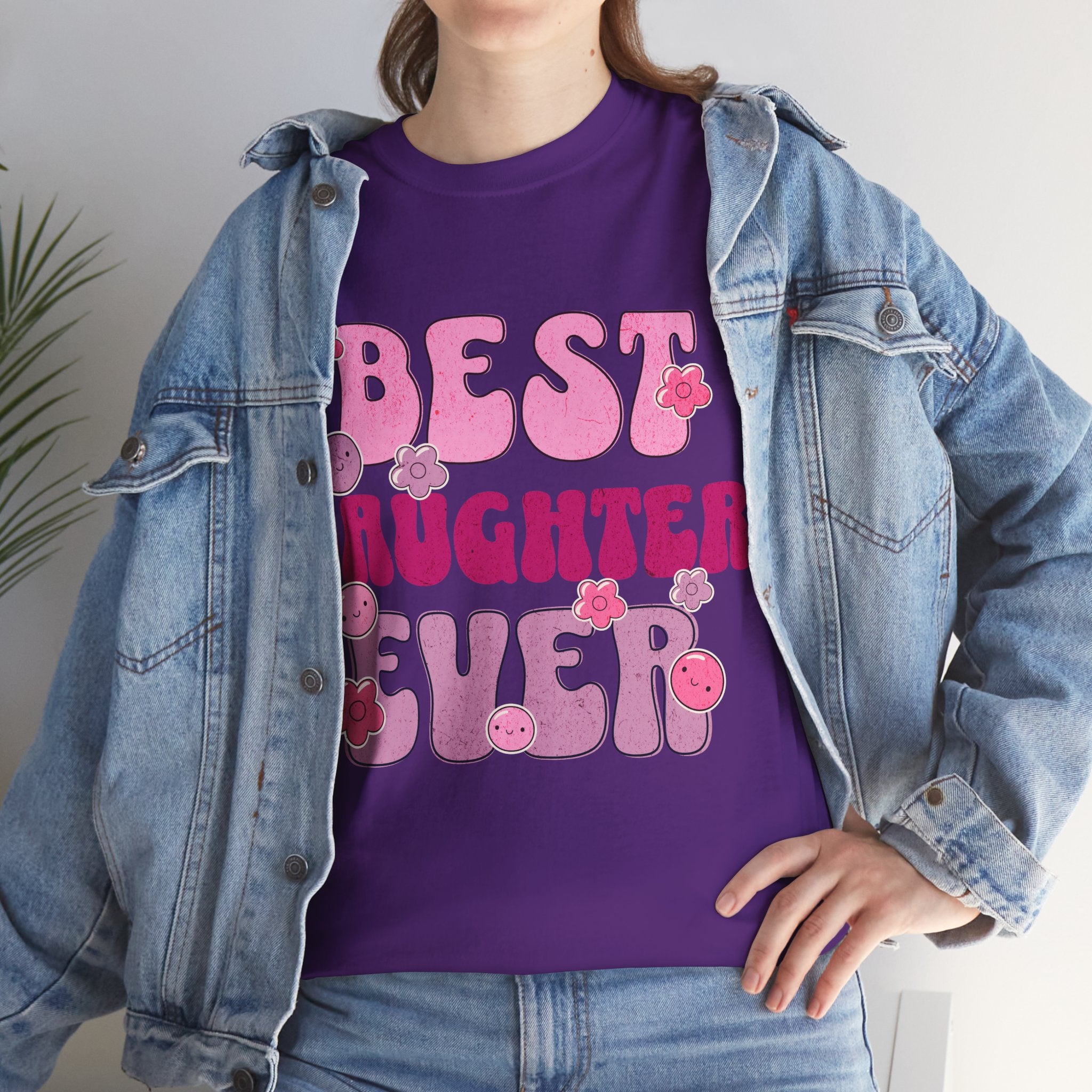 Best Daughter Ever T-Shirt — Cute Pink Retro Typography Tee for Daughters, Mother's Day Gift