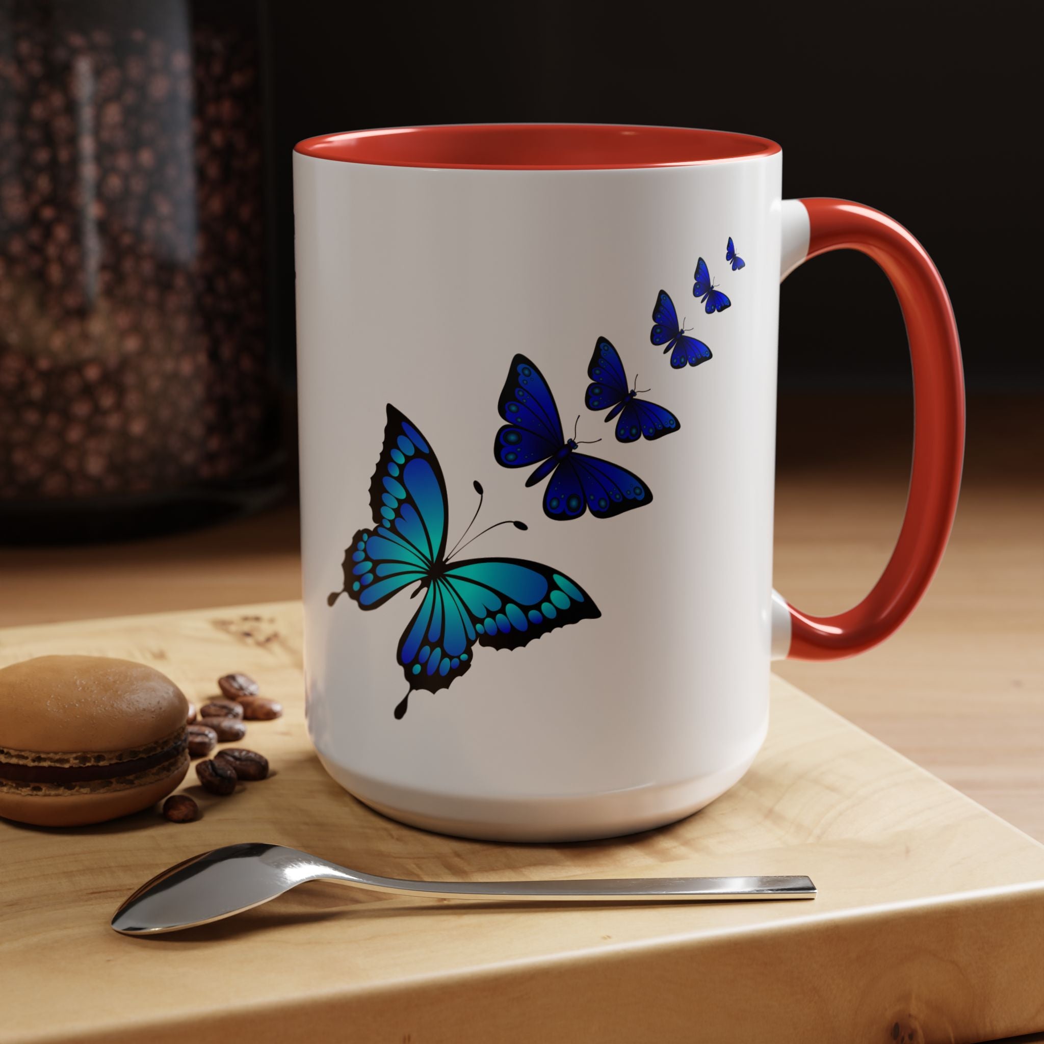 Butterfly Accent Coffee Mug | Colorful Butterfly Design | Perfect Gift for Nature Lovers | Home & Office Decor | 11oz & 15oz
