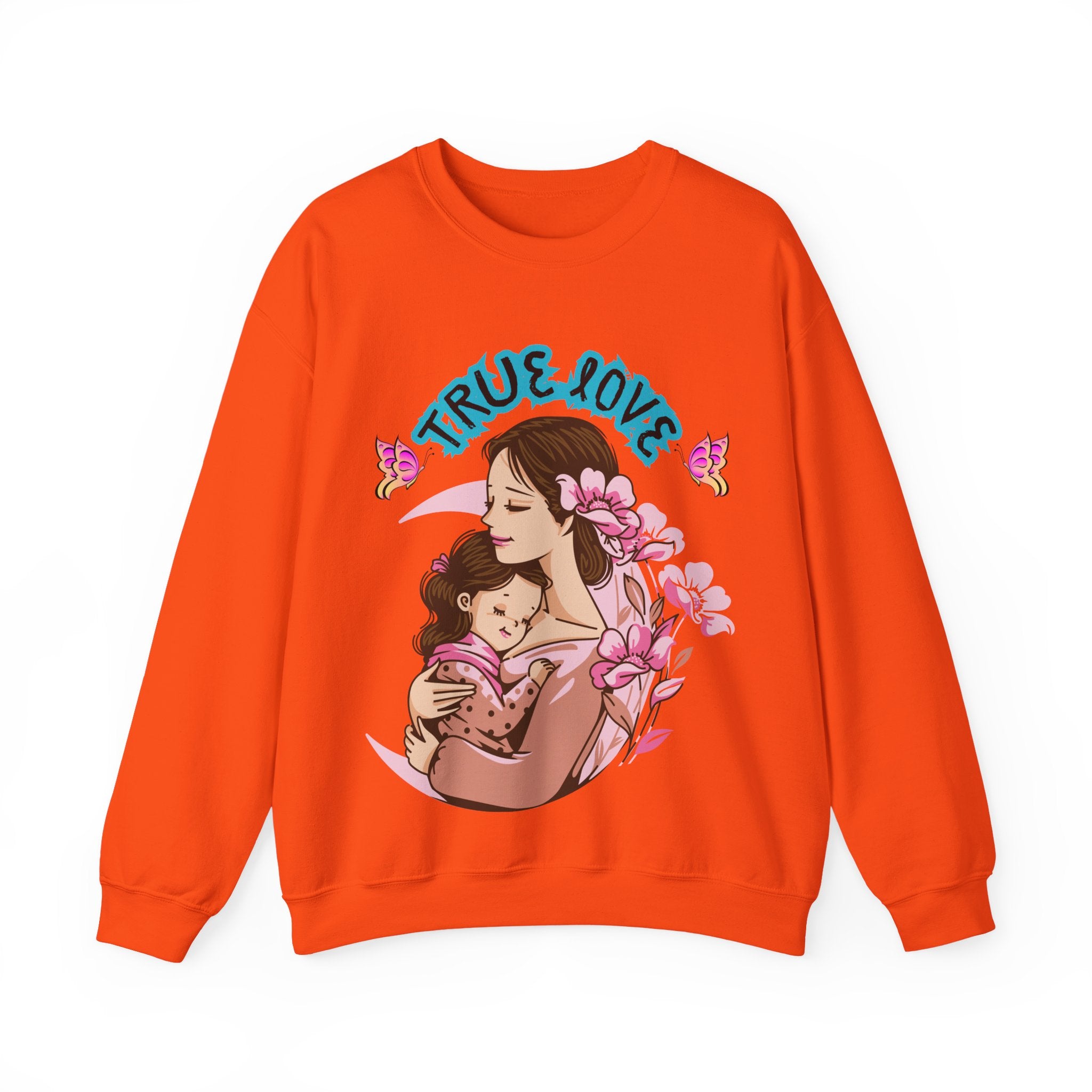 True Love Crewneck Sweatshirt | Family Gift, Mother's Day Apparel, Cozy Sweatshirt, Comfort Wear, Floral Design